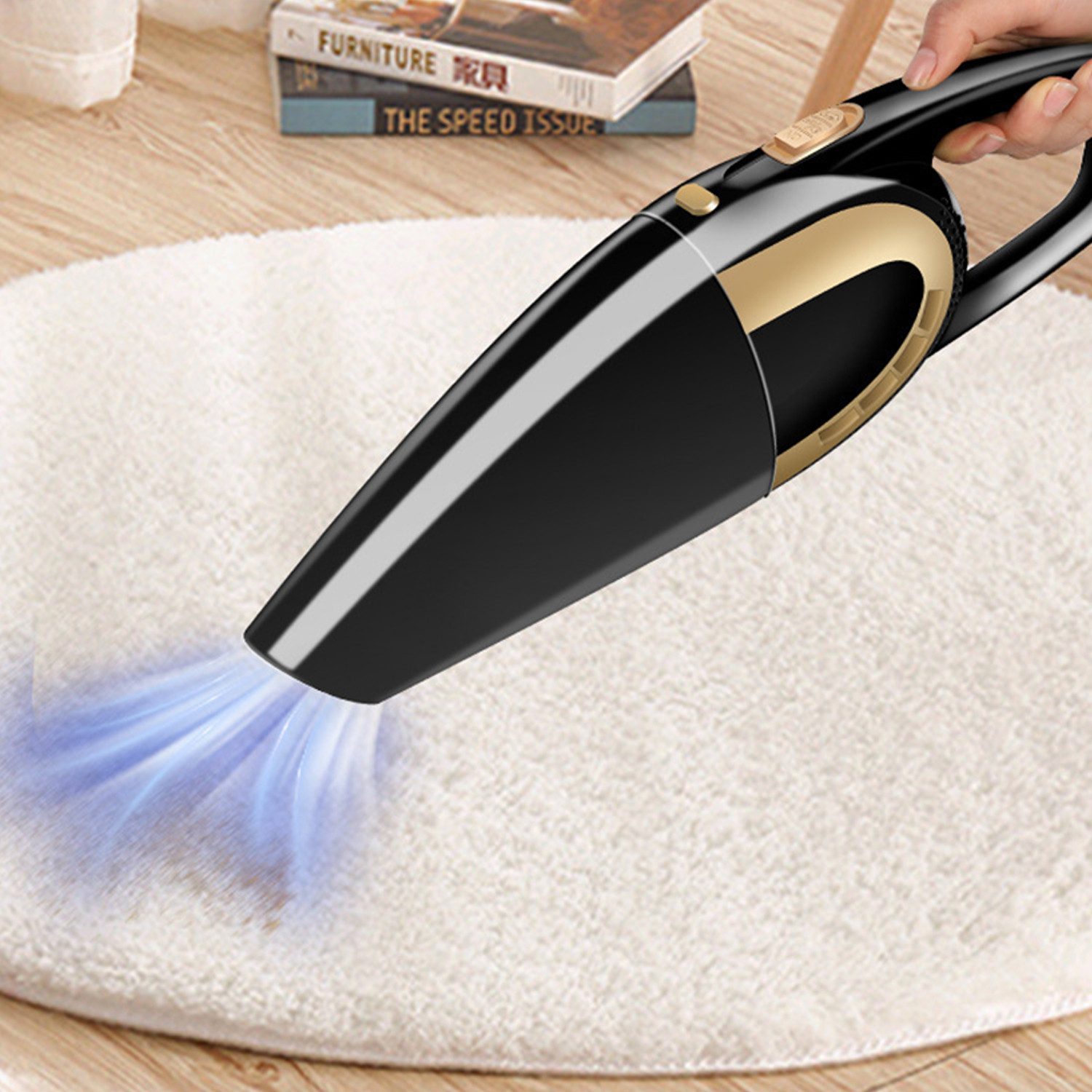 REDOM Akku-Bodenstaubsauger tragbar Handstaubsauger Nass Trocken Sauger, 120,00 W, Beutellos, 8000Pa mit HEPA Edelstahlfilter 7500mAh Akku 20Min Laufzeit