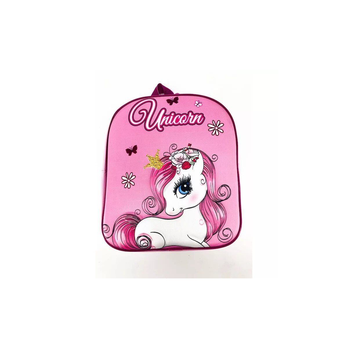 Kinderrucksack Einhorn Pink Blossom 3D Rucksack, Tasche 30 cm
