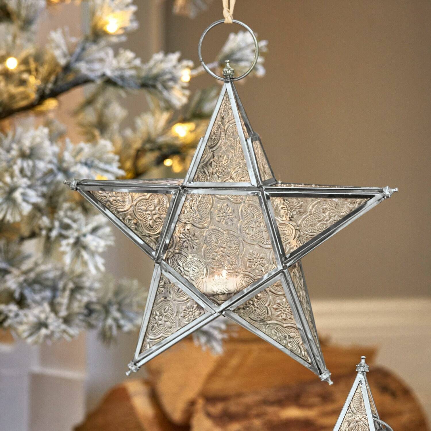 Mirabeau Weihnachtsfigur Windlicht 2er Set Kian klar/silber (2er Set, 2er Set), none – Bild 5 von 5