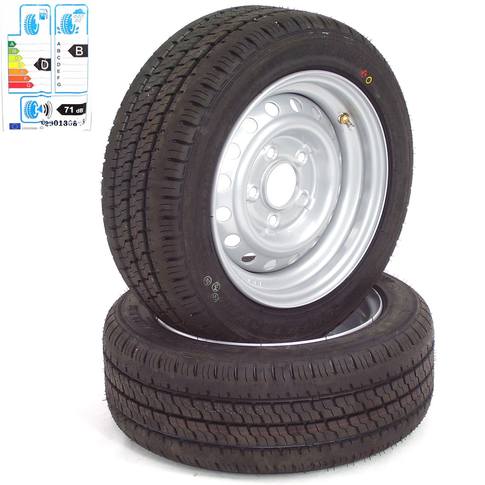 Apex Anhänger 2x Kompl. Anhängerrad Reifen 195/50 R13 112x5 104/102N 900kg TB130, 1-tlg.