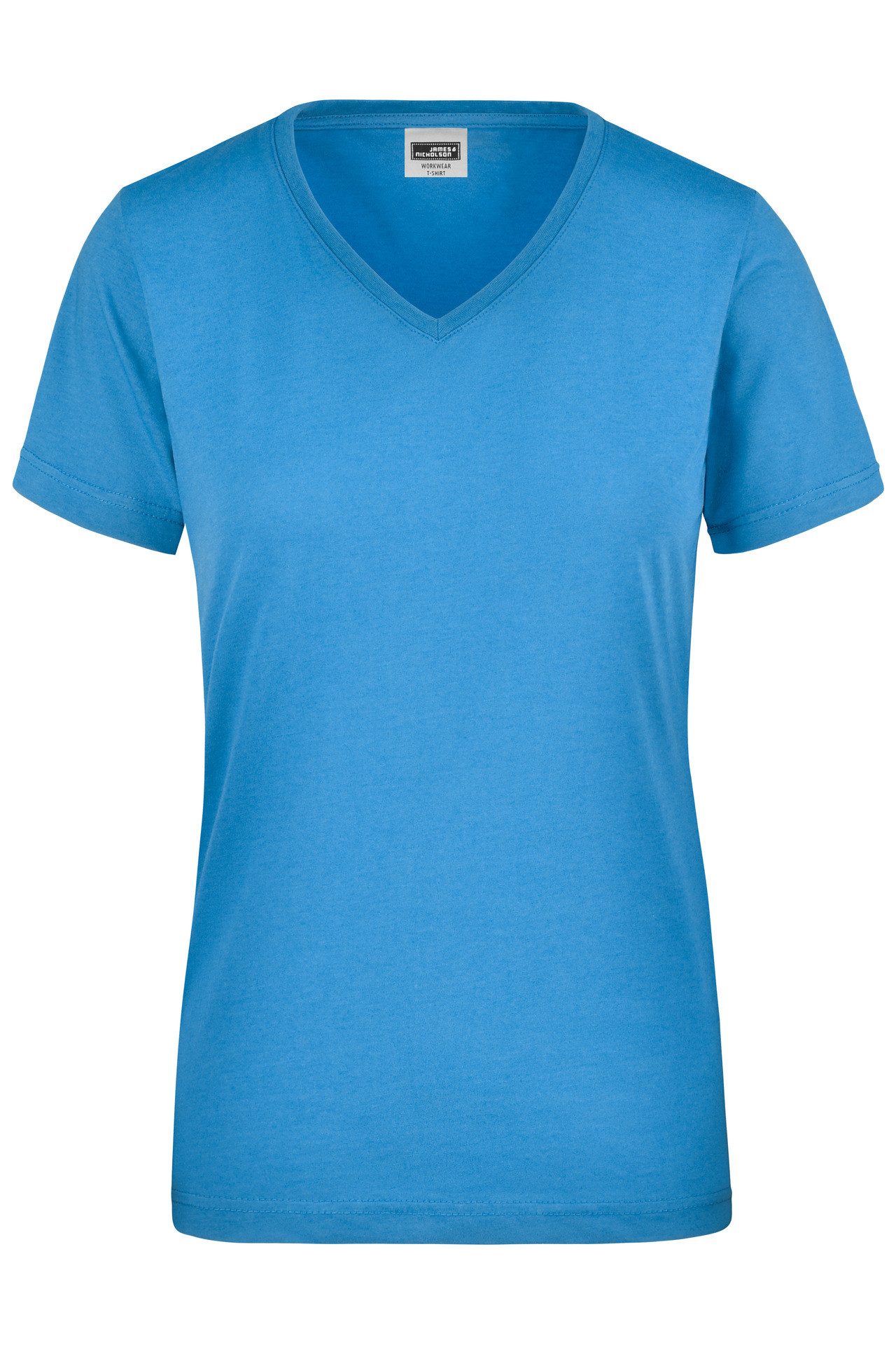 James & Nicholson T-Shirt 3er-Pack Strapazierfähiges und pflegeleichtes Damen T-Shirt JN837 (Spar-Set, 3er-Pack) Leicht tailliertes Damen T-Shirt mit V-Ausschnitt