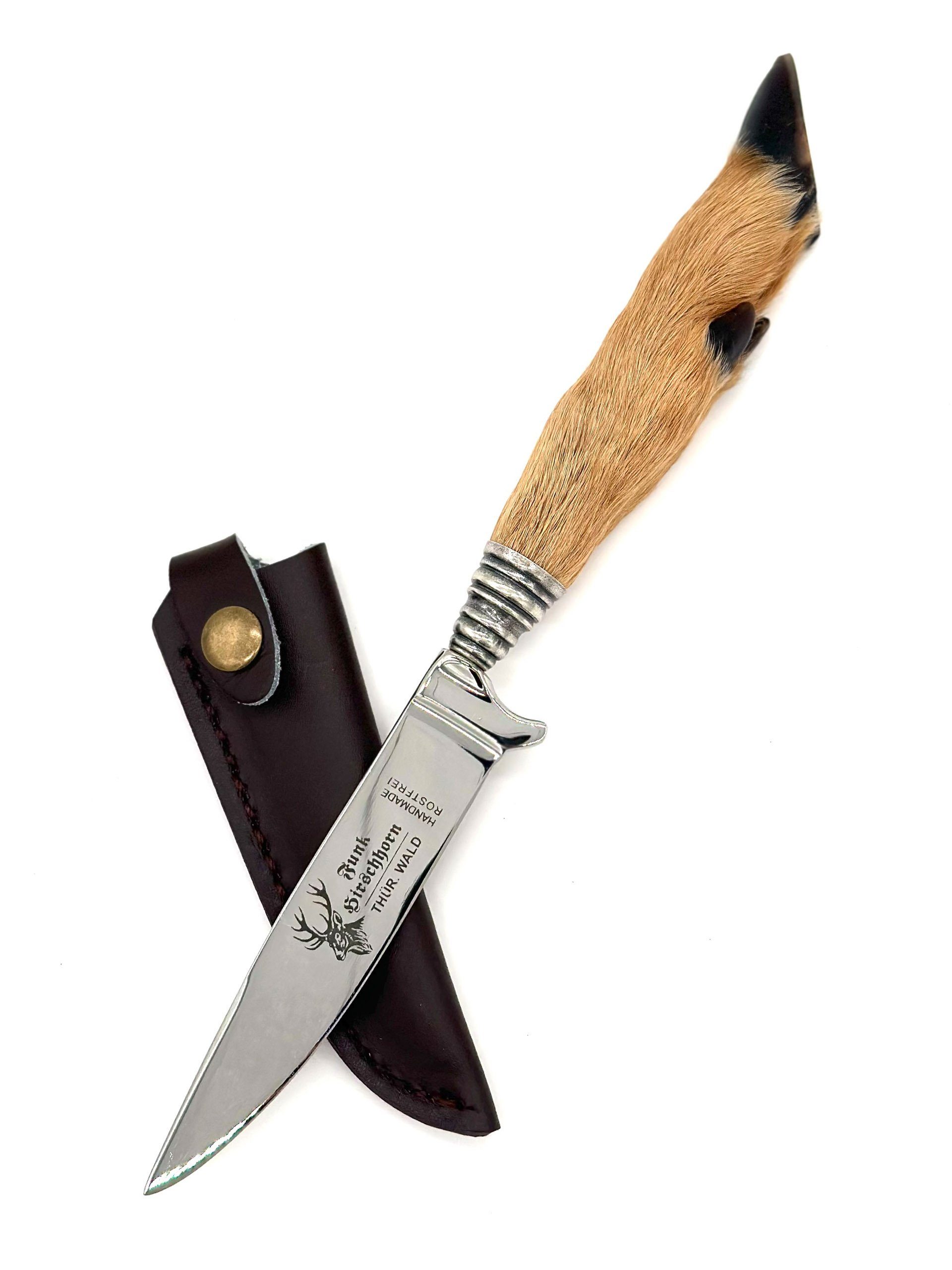 Almbock Brotzeitmesser Trachtenmesser mit Rehlaufgriff (1 Stück), mit original Rehlaufgriff