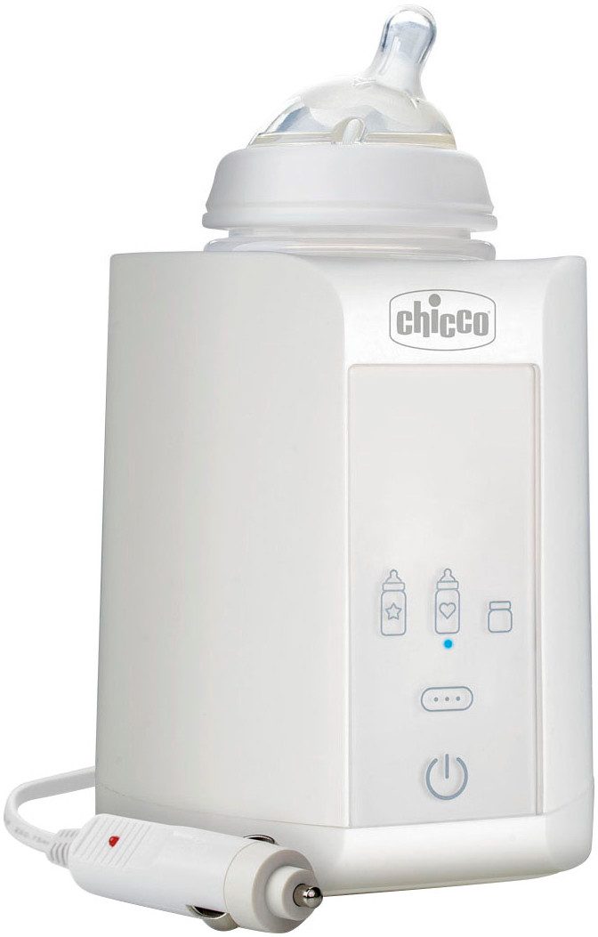 Chicco Flaschenwärmer Zuhause/Unterwegs, inkl. Adapter für das Auto weiß