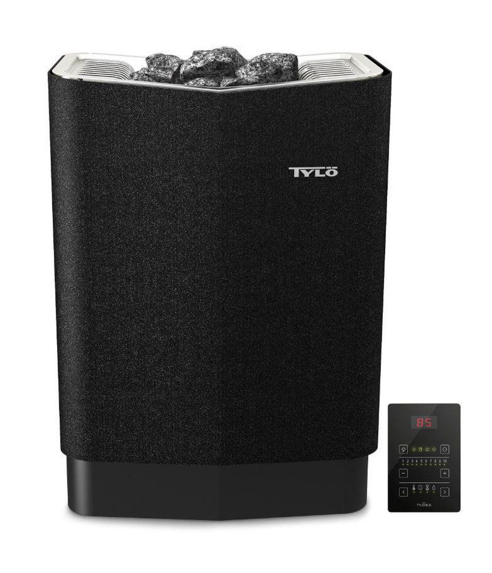 Tylö Saunaofen Tylö Sense Pure Saunaofen 6,6 kW Schwarz inkl. Pure-Steuerung, 6,6 kW, Pure-Steuerung inklusive, (Saunakabinen mit 4–8 m), Pure-Touchsteuerung im Lieferumfang