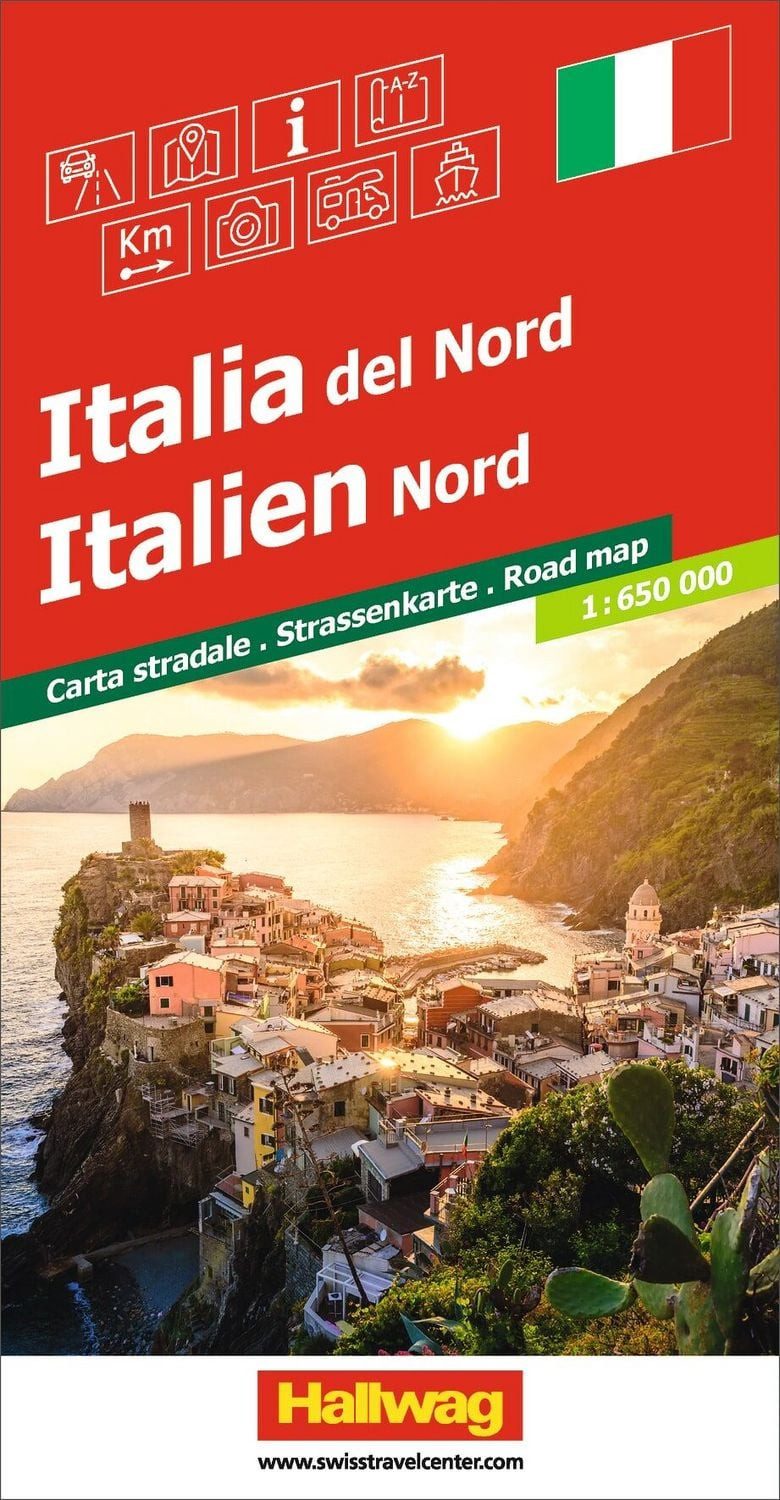 Hallwag Strassenkarte Italien Nord 1:650.000 / diverse, Inkl. Transitpläne, Ortsverzeichnis und Reiseinformationen