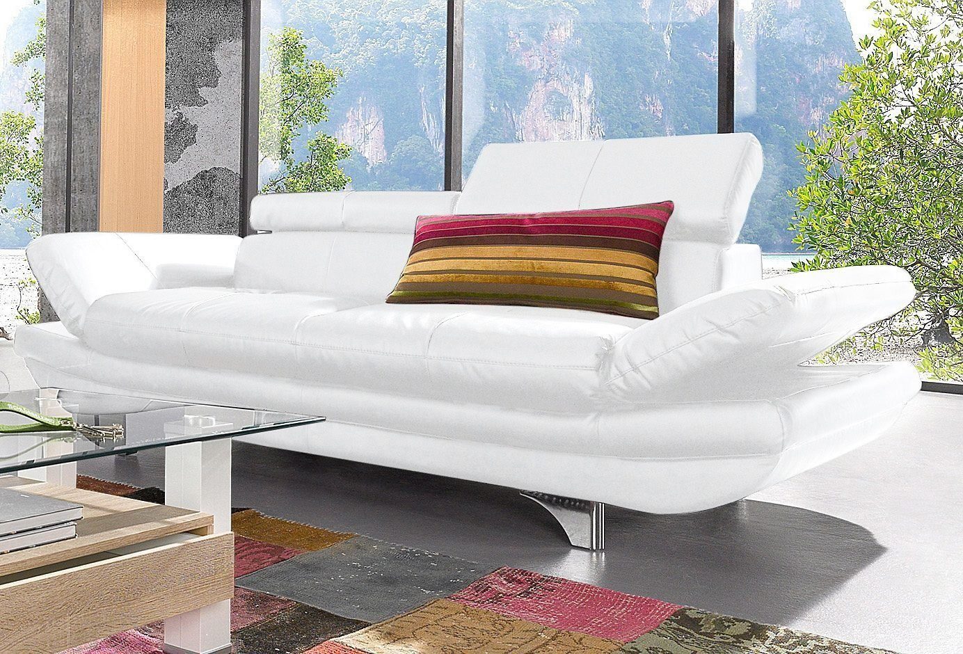 COTTA Polstergarnitur Enterprise, (Set), Set bestehend aus: 2-Sitzer mit Kopfteilverstellung & Hocker