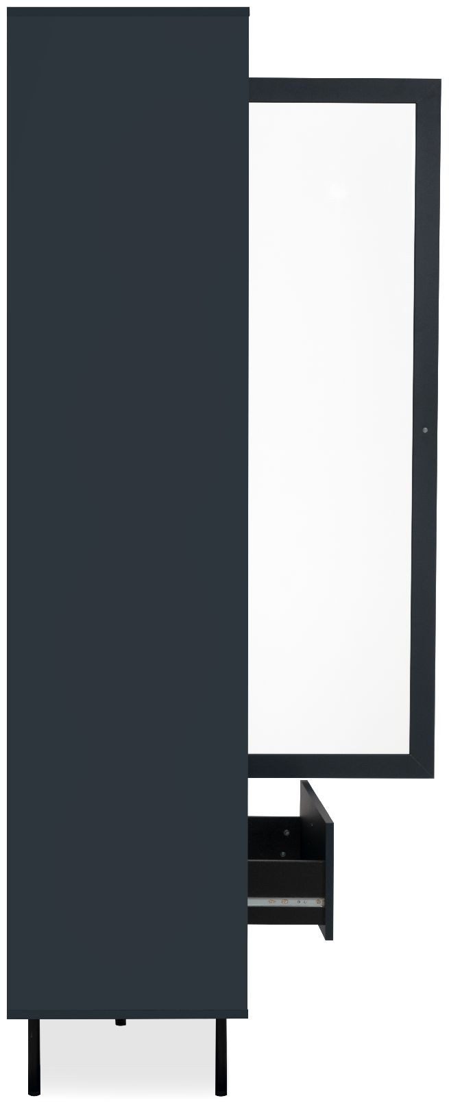 Finori Vitrine Caracas 52A Navy blau, Softclose, Modern, Höhenverstellbar, 100 x 183 x 40 cm