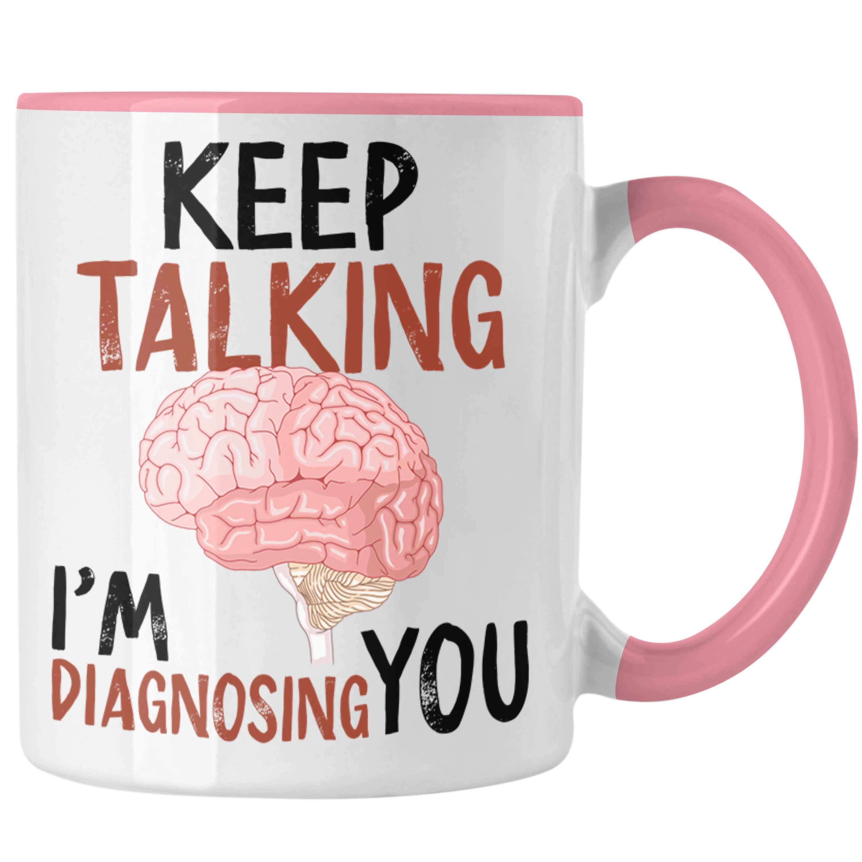 Trendation Tasse Psychologie Tasse Lustige Geschenkidee für Psychologinnen Psychologen Rosa