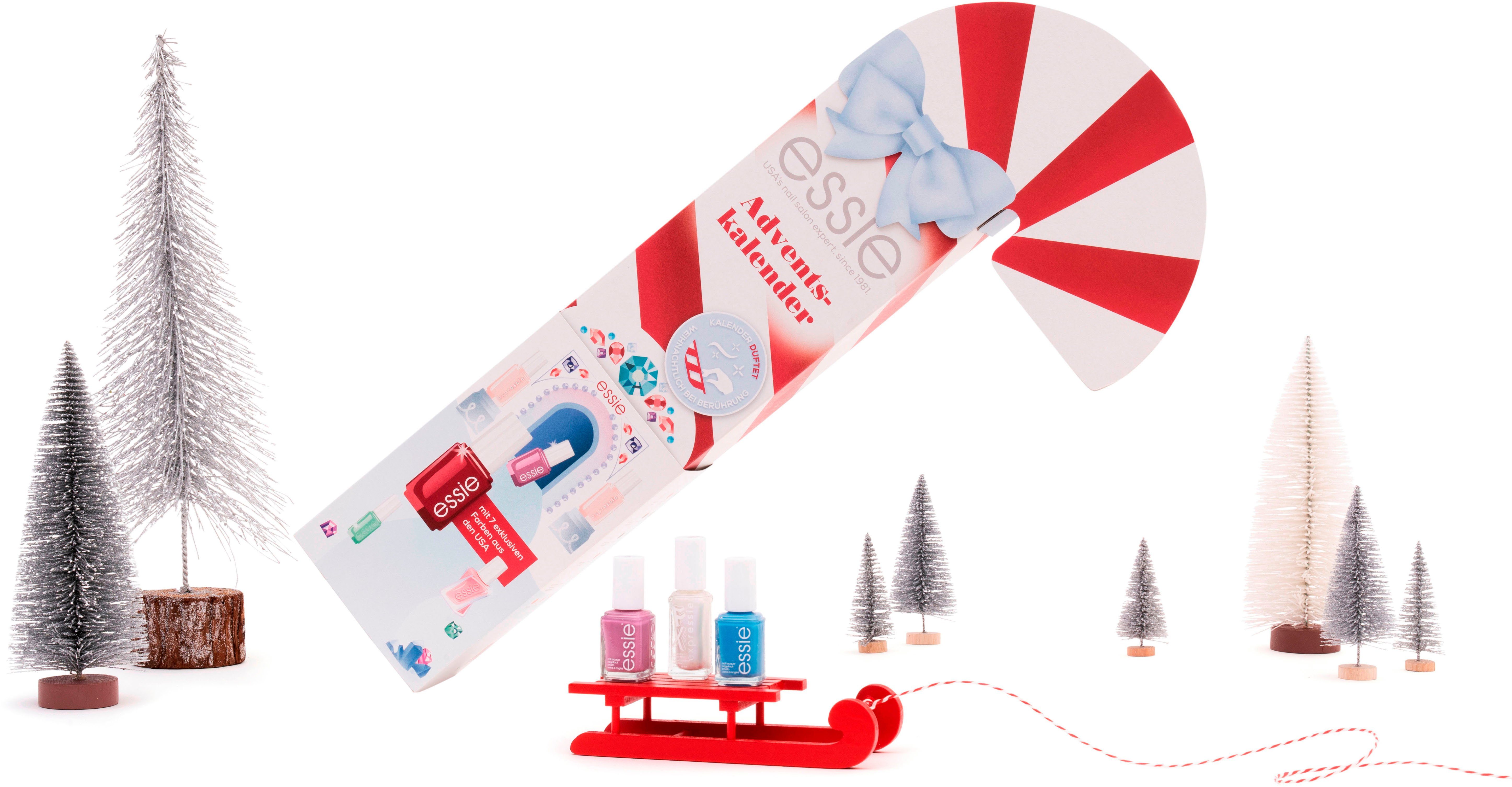 essie Kosmetik-Adventskalender, Mit Mini-Nagellacken, US-Nagellacke und Nagelpflege-Produkten.