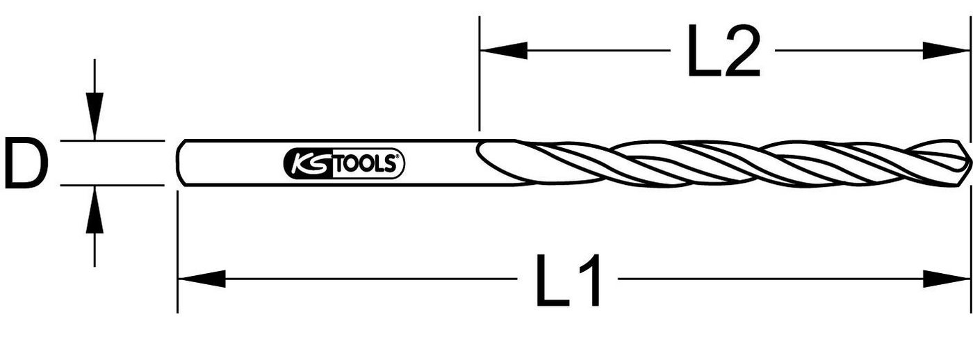 Thumbnail - KS Tools Spiralbohrer HSS-G Spiralbohrer, 5,1mm, 10er Pack