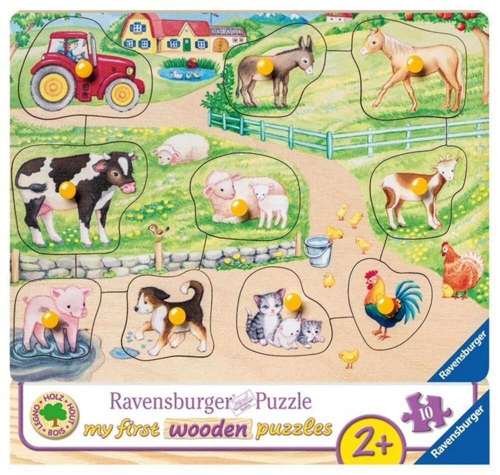 Puzzleteile auf Ravensburger Kinderpuzzle 10 Puzzle Morgens Bauernhof Ravensburger 03689 my..., dem - -