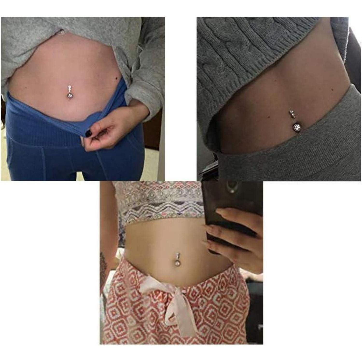 OUFER Bauchnabelpiercing Bauchnabelpiercing 14G 8mm Silber Barbell CZ Piercing OTTO