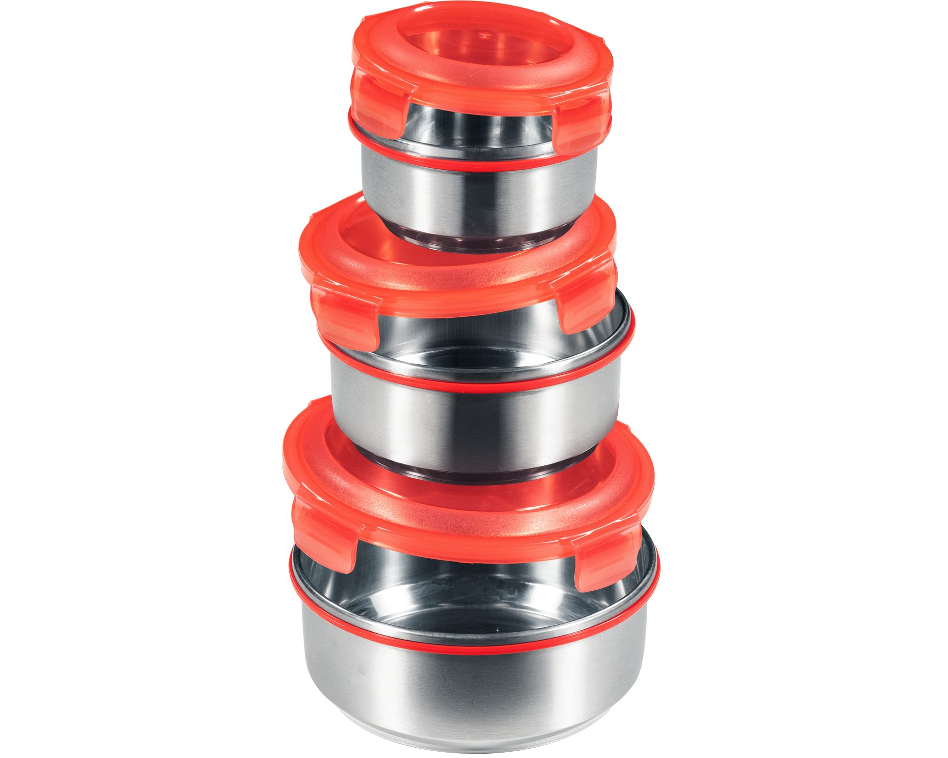 KING Frischhaltedose KLICKBOX, Dose inkl. Deckel, Edelstahl, (Set, 6-tlg), luftdicht, Inhalt ca.: 1.200 ml, 650 ml, 350 ml