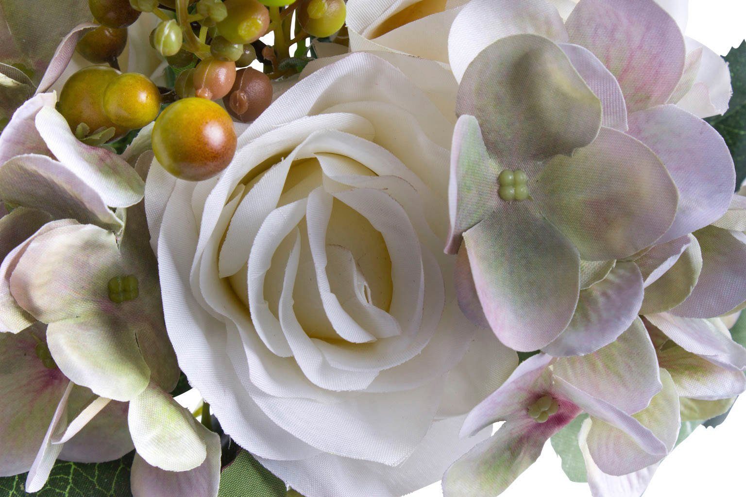 Rose, cm Botanic-Haus, Höhe Kunstblume Rosen-Hortensienstrauß 28