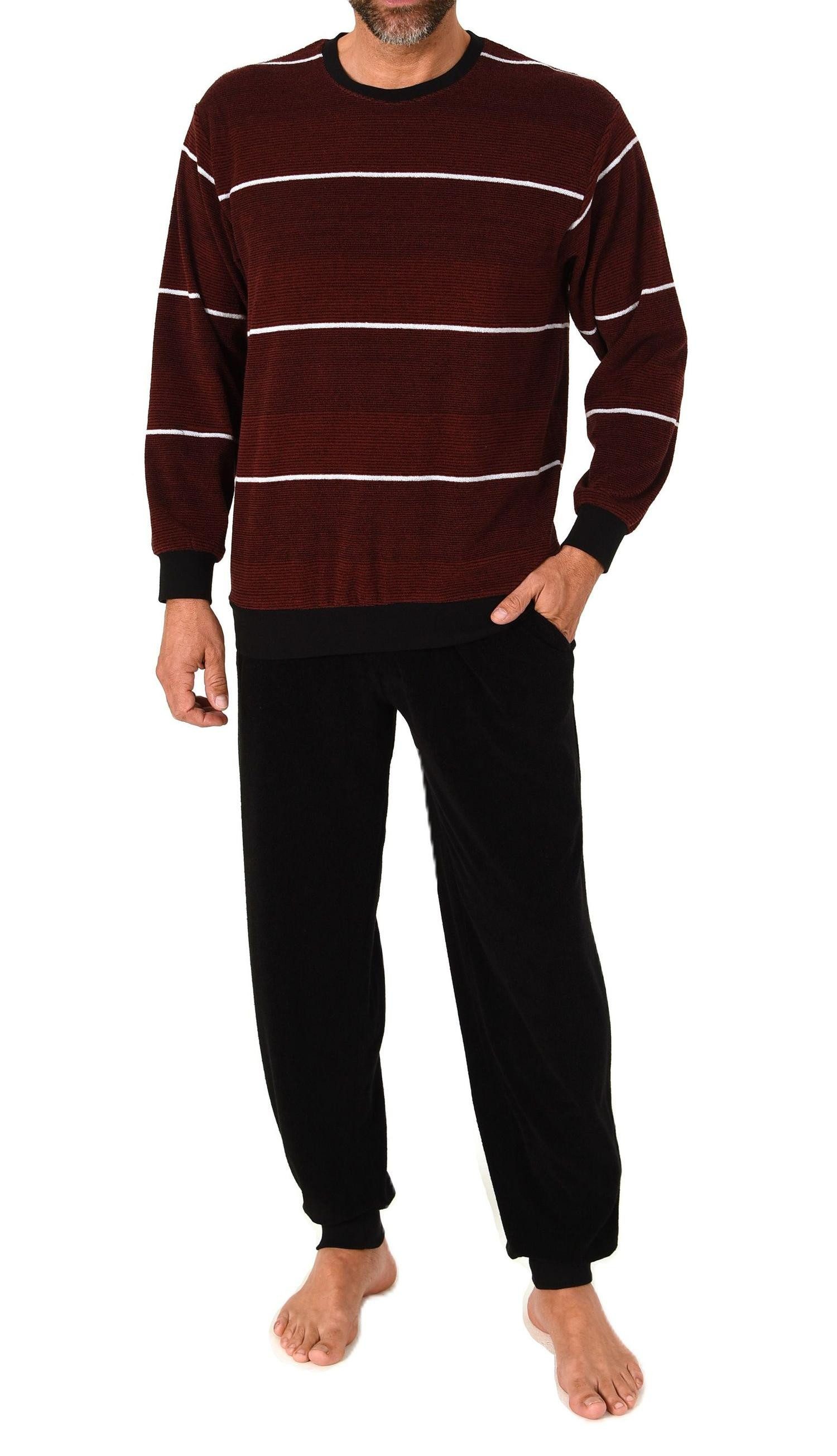 Normann Pyjama Normann Herren Frottee Schlafanzug Streifenlook – auch in Üb günstig online kaufen