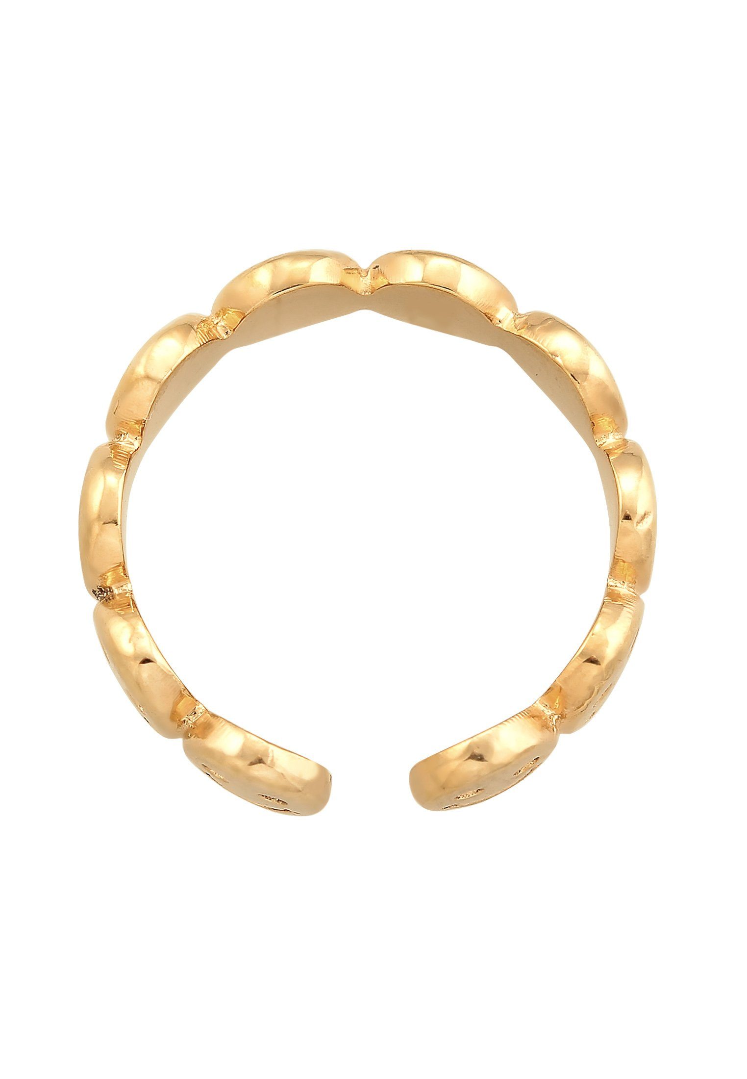 Elli Fingerring Bandring Smiling Offen 925 Silber, mit Smiling Face