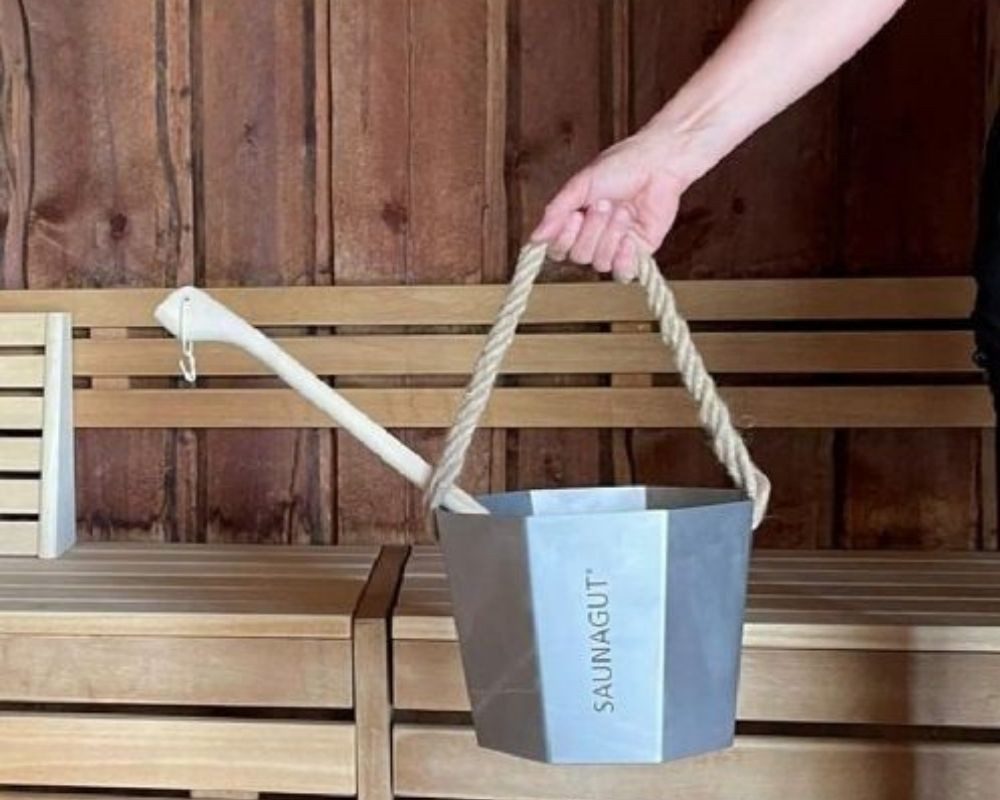 Saunagut Aufgusstopf SAUNAGUT® glasperlengestrahlter Edelstahl-Sauna-Eimer 6 Liter
