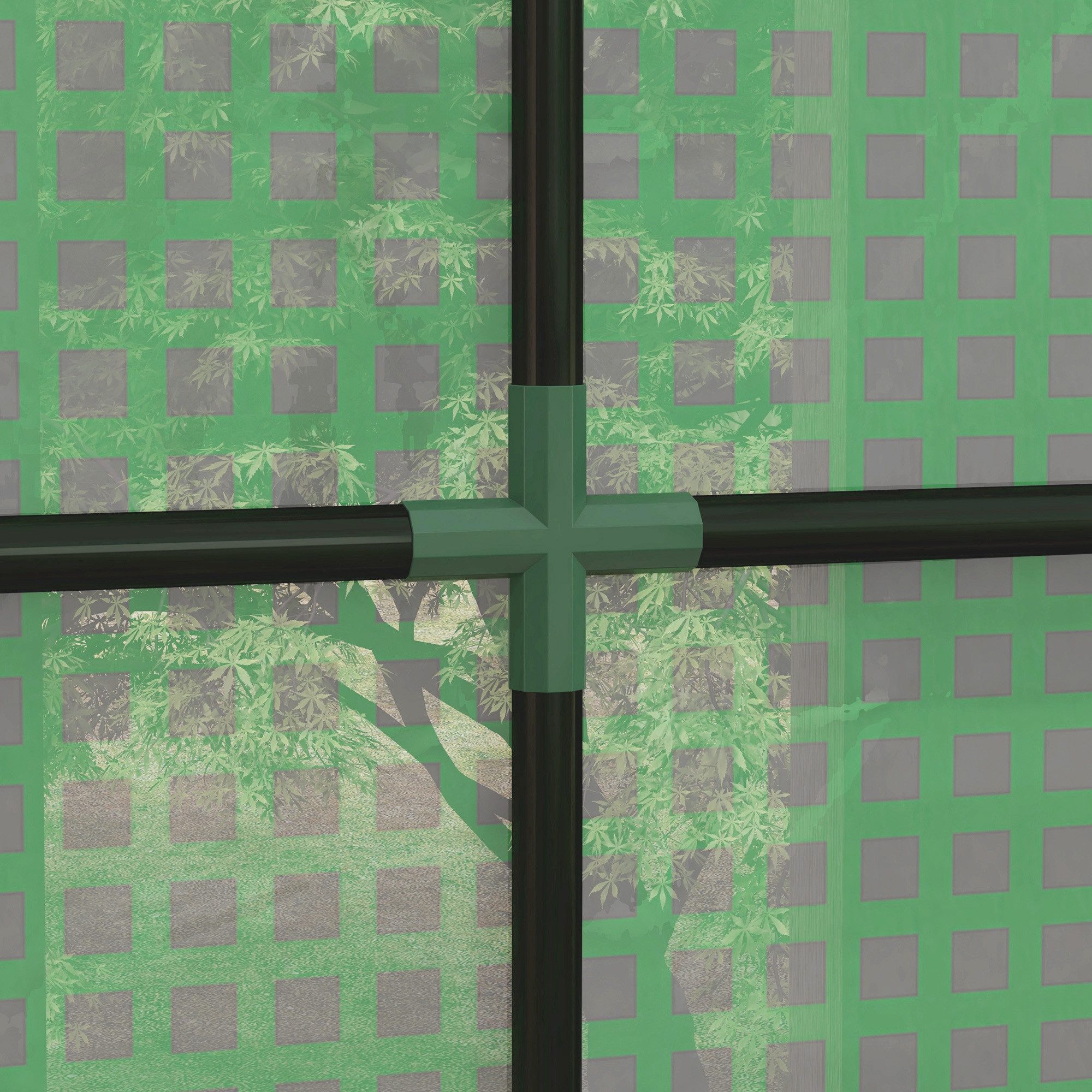 MC Star Gewächshaus Wandmontiertes Gewächshaus mit 2 Rolltüren, und UV-beständiger PE-Abdeckung, 200 x 80 x 200 cm, Grün