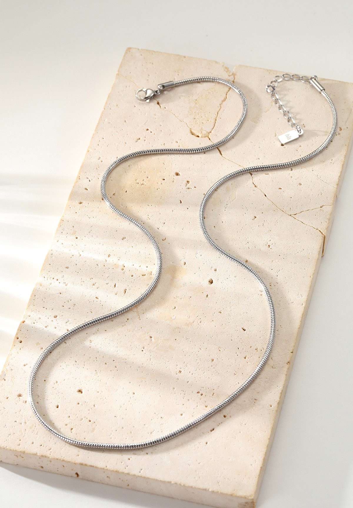 Hey Happiness Ketten und Armband Set Rundes Schlangen-Design, Modernes Snake Chain Herren Schmuckset, Edelstahl wasserfest