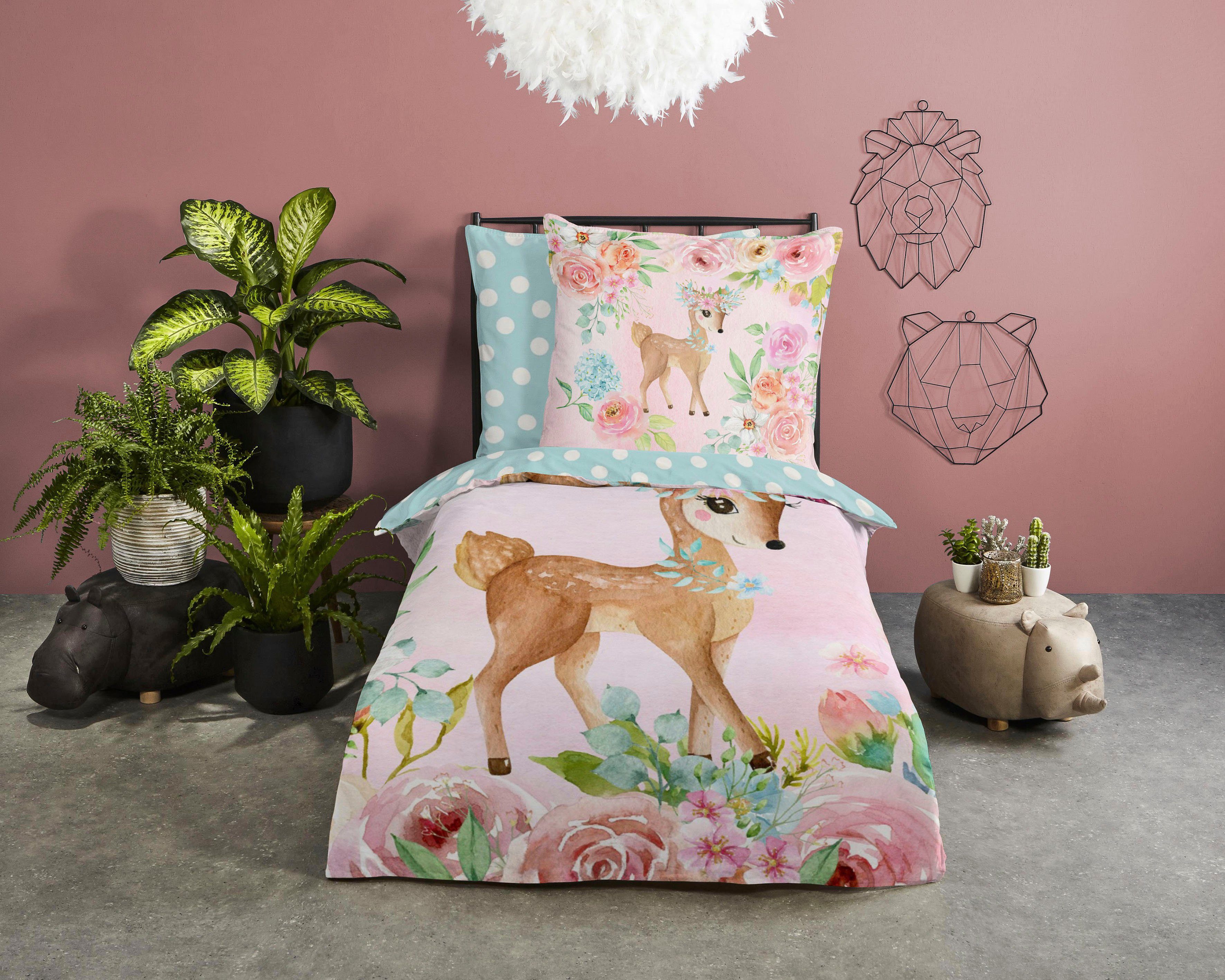 good morning Kinderbettwäsche Sweet2, Renforcé, 2 teilig, Baumwolle, 135x20 günstig online kaufen