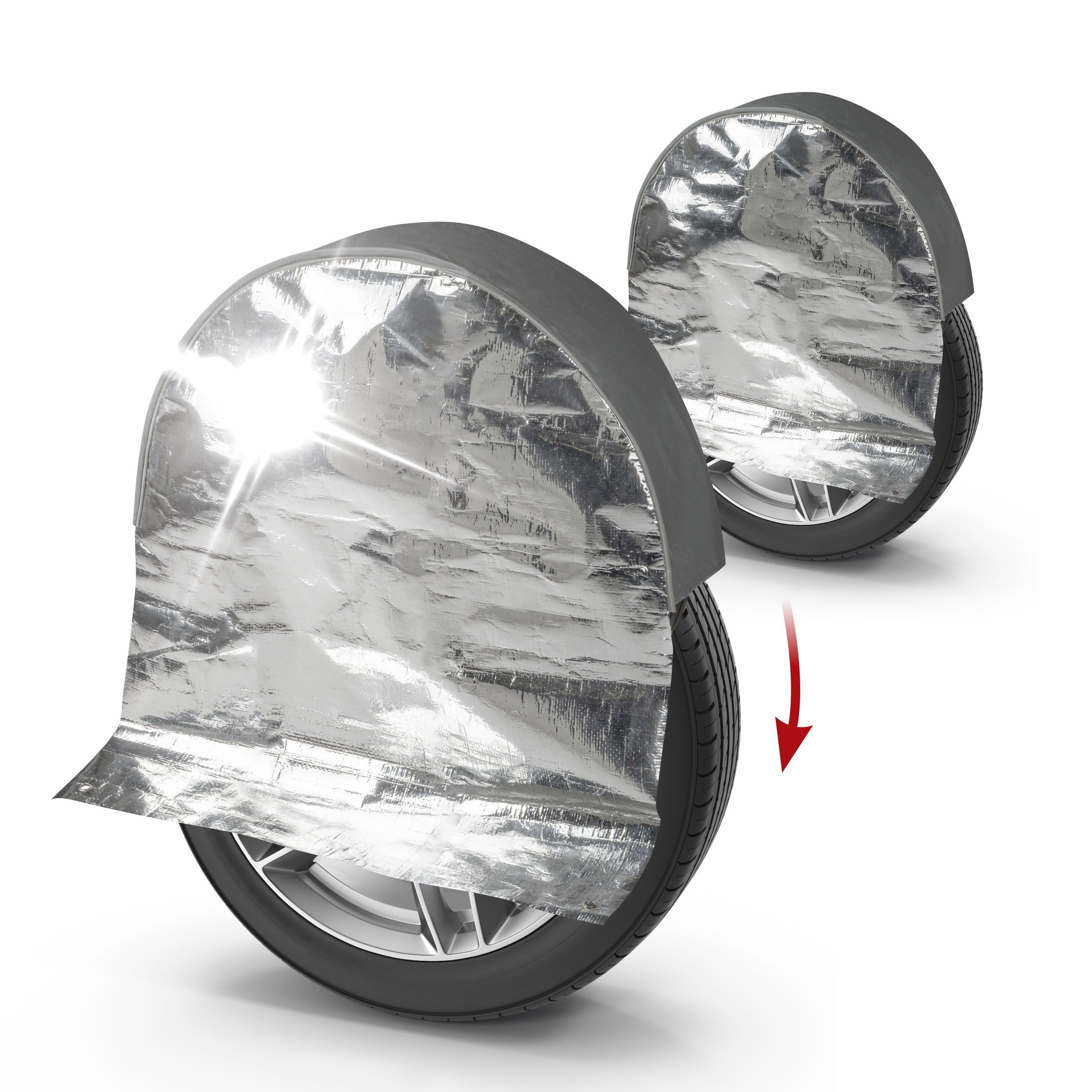 WALSER Wohnwagenschutzhülle Thermoradabdeckung (2-St., 1 Set)