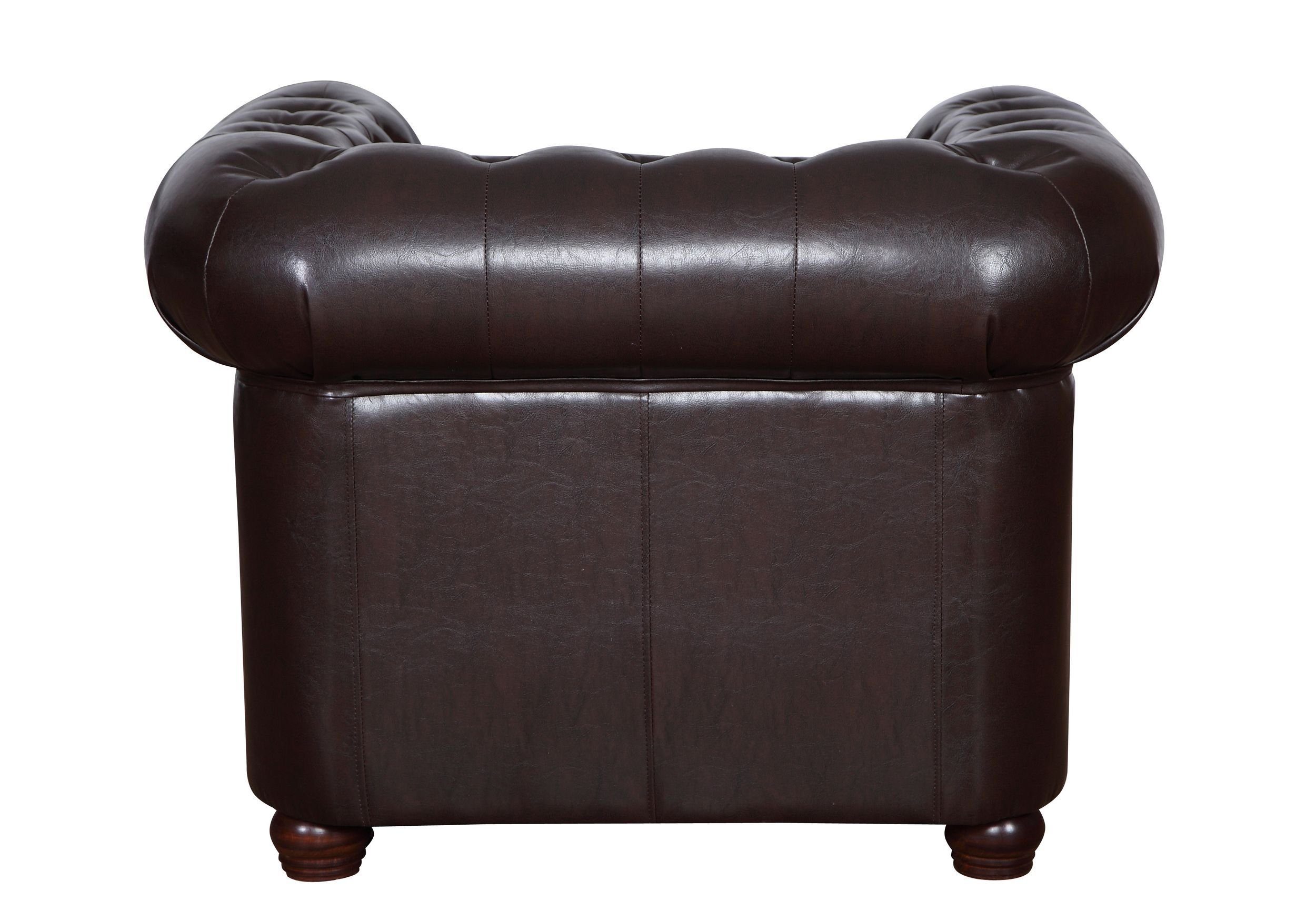 Sitzer Vintage Sofa Polstersofa 1 in Sessel braun Kunstleder Couch Küchen-Preisbombe