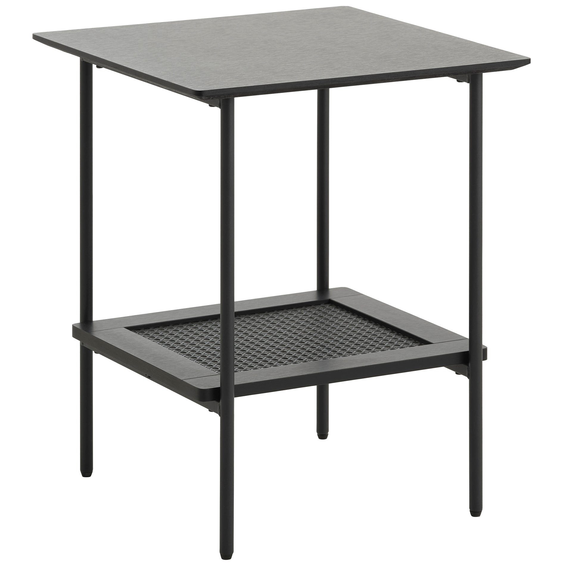 Selsey Beistelltisch MOGEST, Quadratischer Beistelltisch, Ablage, Eiche schwarz, 45x45