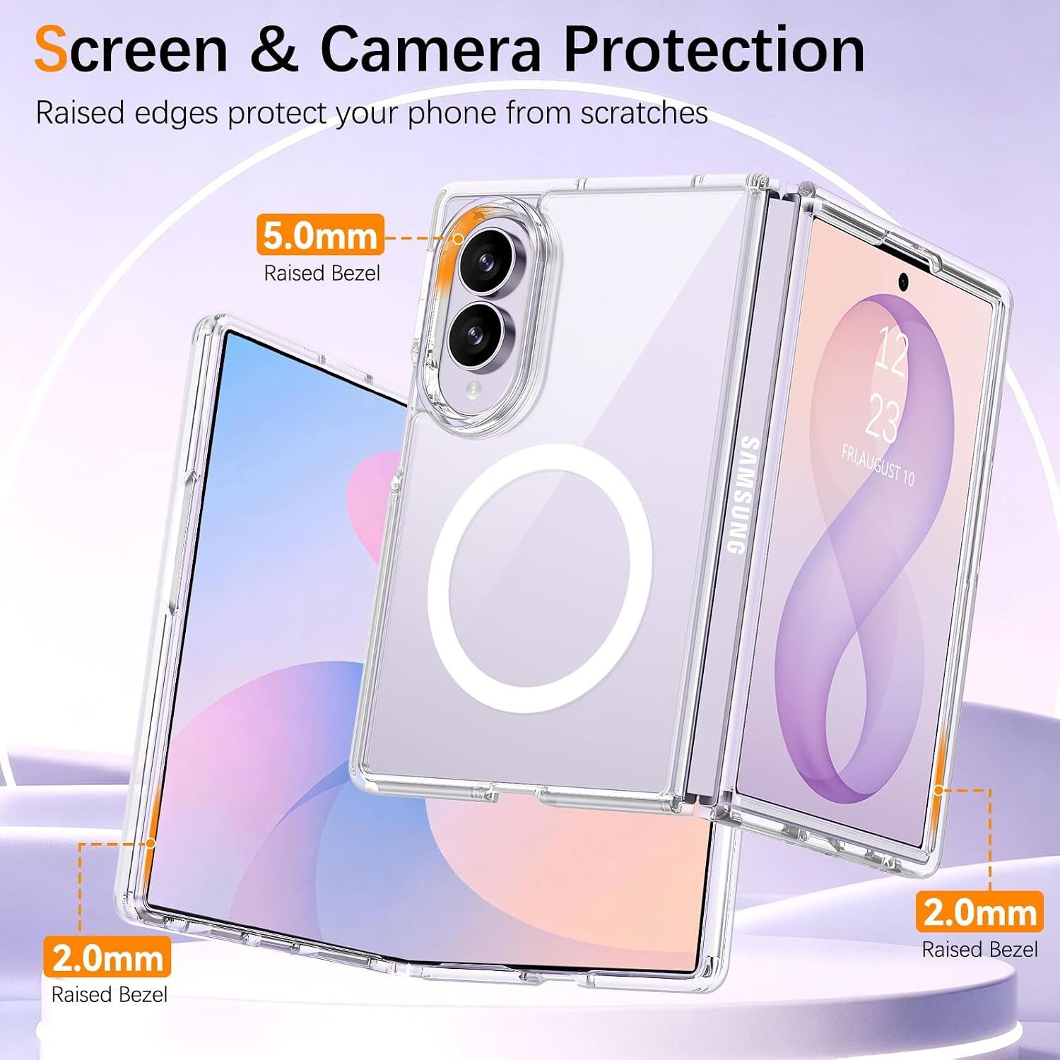 MSM Protech Handyhülle Hülle für Samsung Galaxy Z Fold 8 Ultra 5G Silikon Schutz MagSafe Klar – Bild 3 von 5