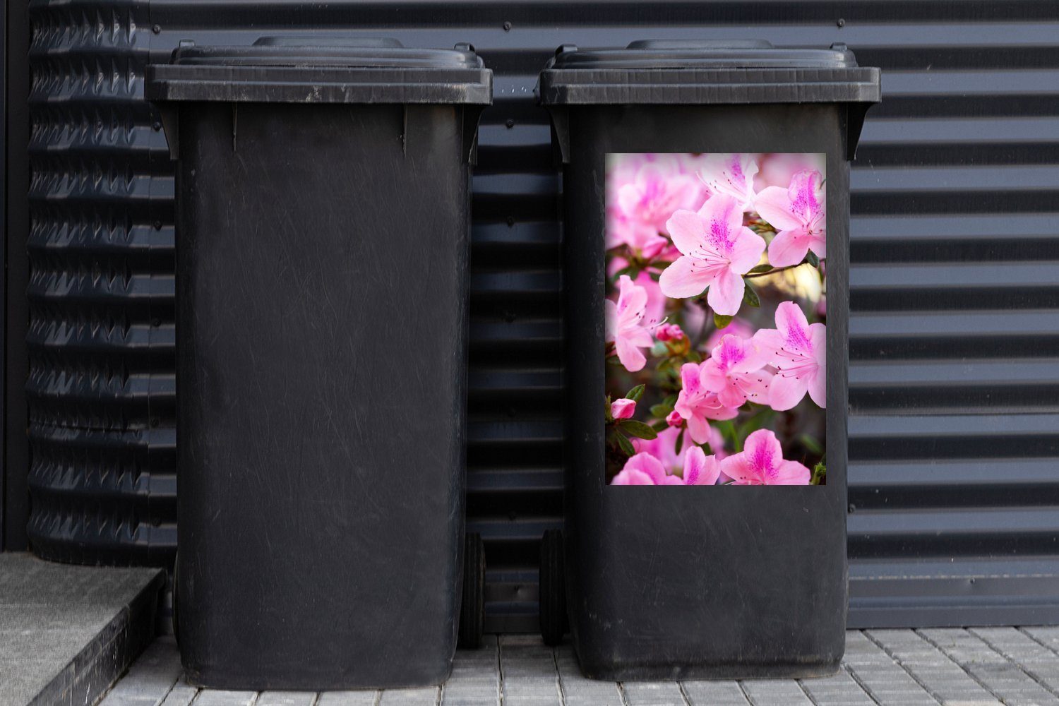 St), Mülleimer-aufkleber, Abfalbehälter Sticker, Mülltonne, (1 MuchoWow Azaleenblüten Container, Wandsticker