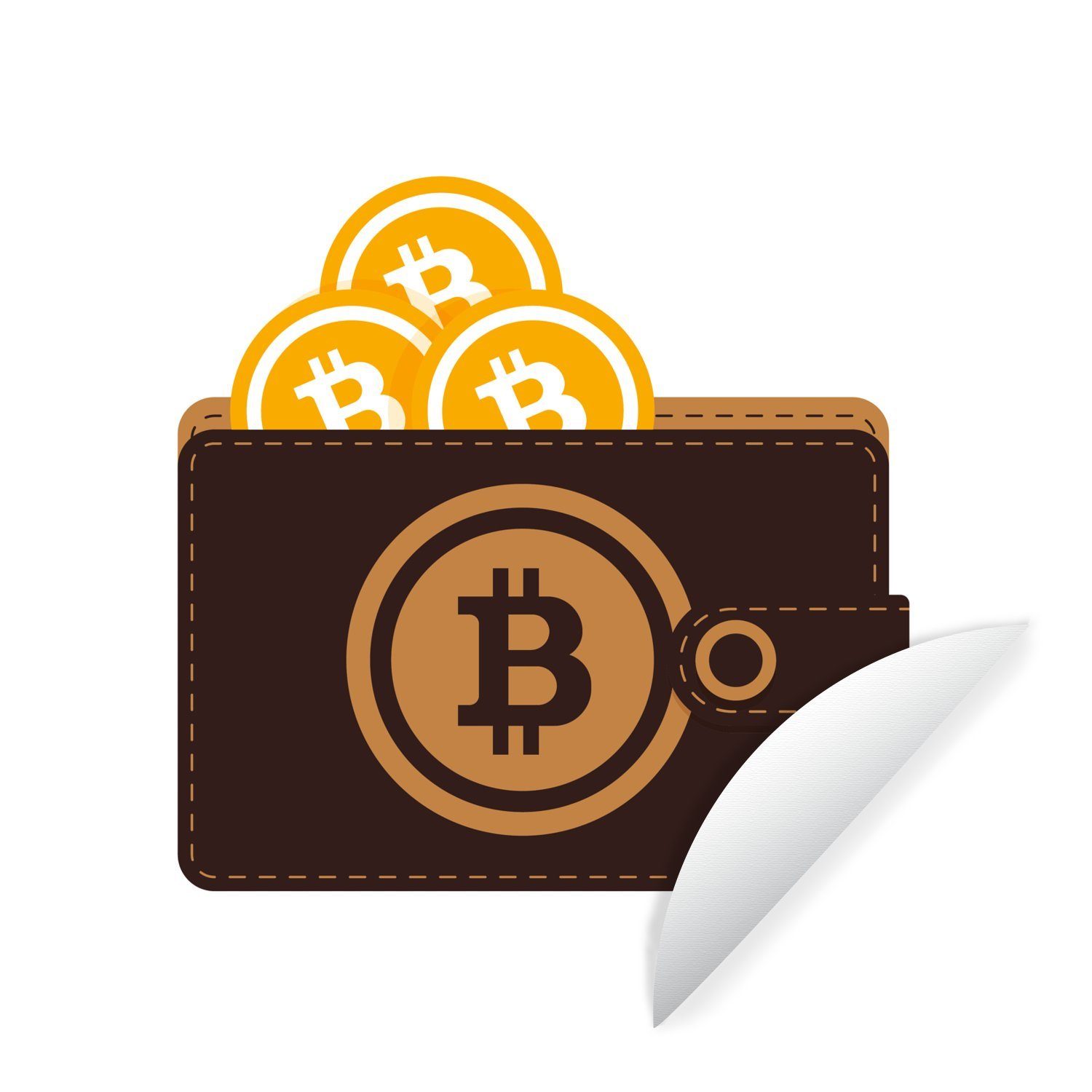 MuchoWow Wandsticker Bitcoin-Brieftasche (1 St), Tapetenkreis für Kinderzimmer, Tapetenaufkleber, Rund, Wohnzimmer