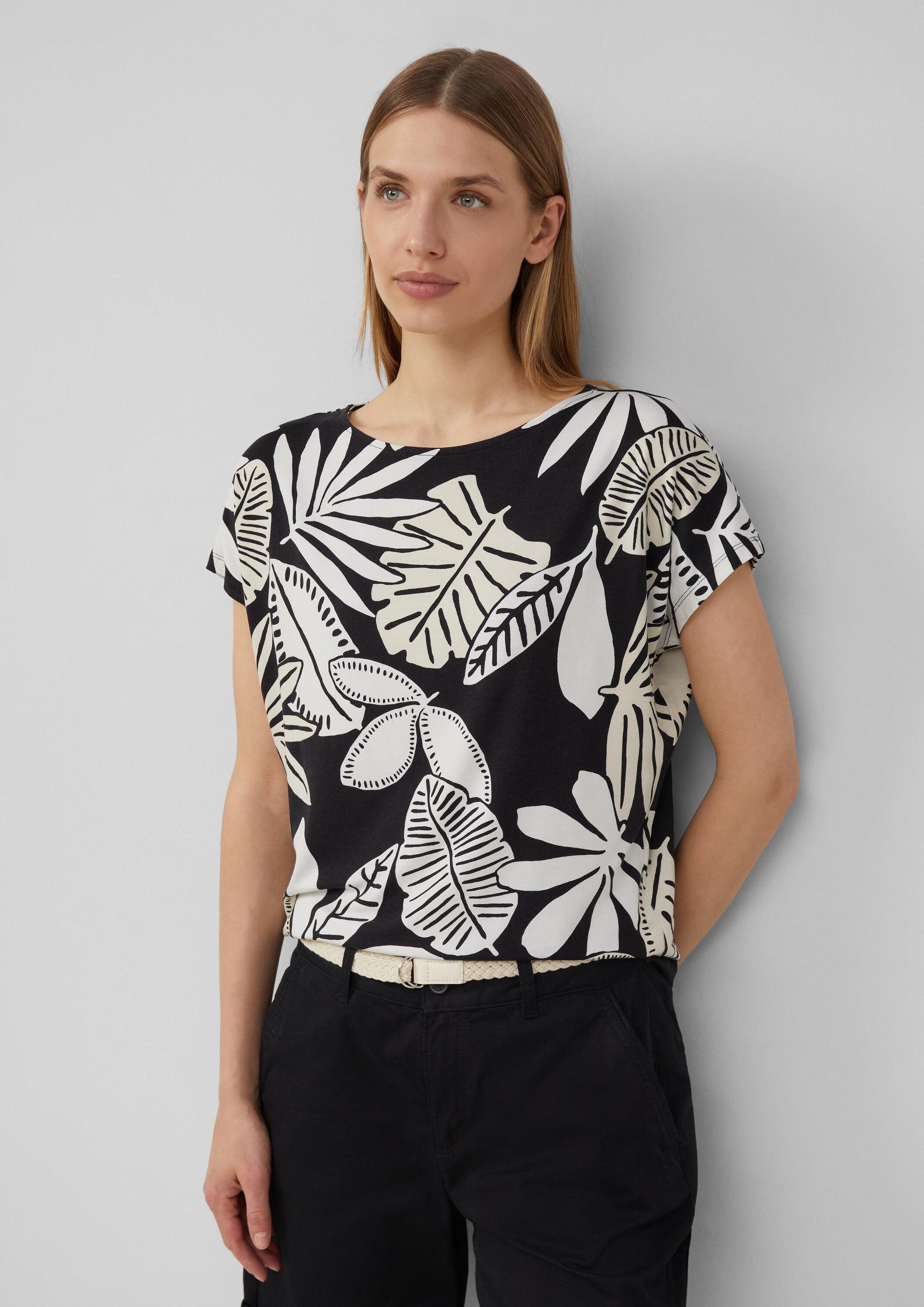 s.Oliver Kurzarmshirt T-Shirt Elastisches T-Shirt aus Viskosestretch im Rel günstig online kaufen
