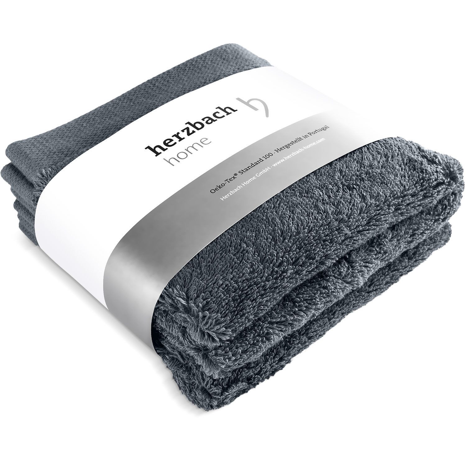herzbach home Seiftuch Pura 30x30 cm, (3-St), 550g/m², Premium-Qualität, 100% Baumwolle, einfarbig