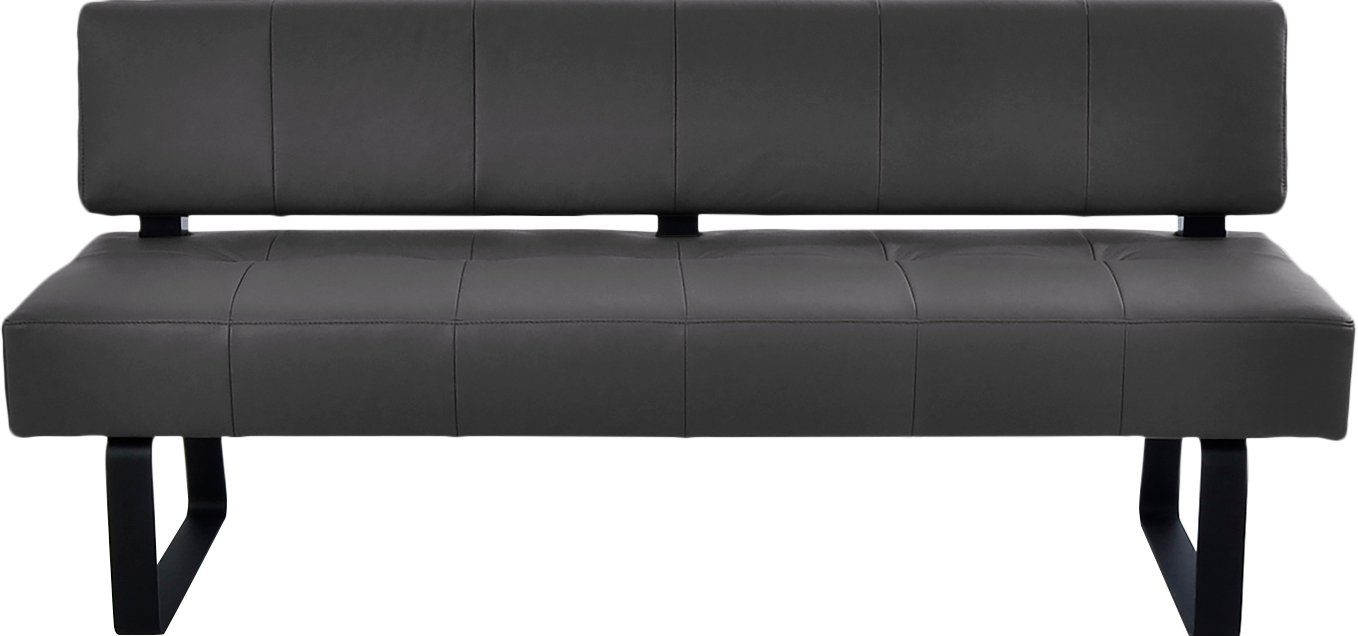 K+W Komfort & Wohnen Essbank Spider II Polsterbank, Sitzsteppung, bequem durch Sandwichbauweise, Metallkufe in schwarz