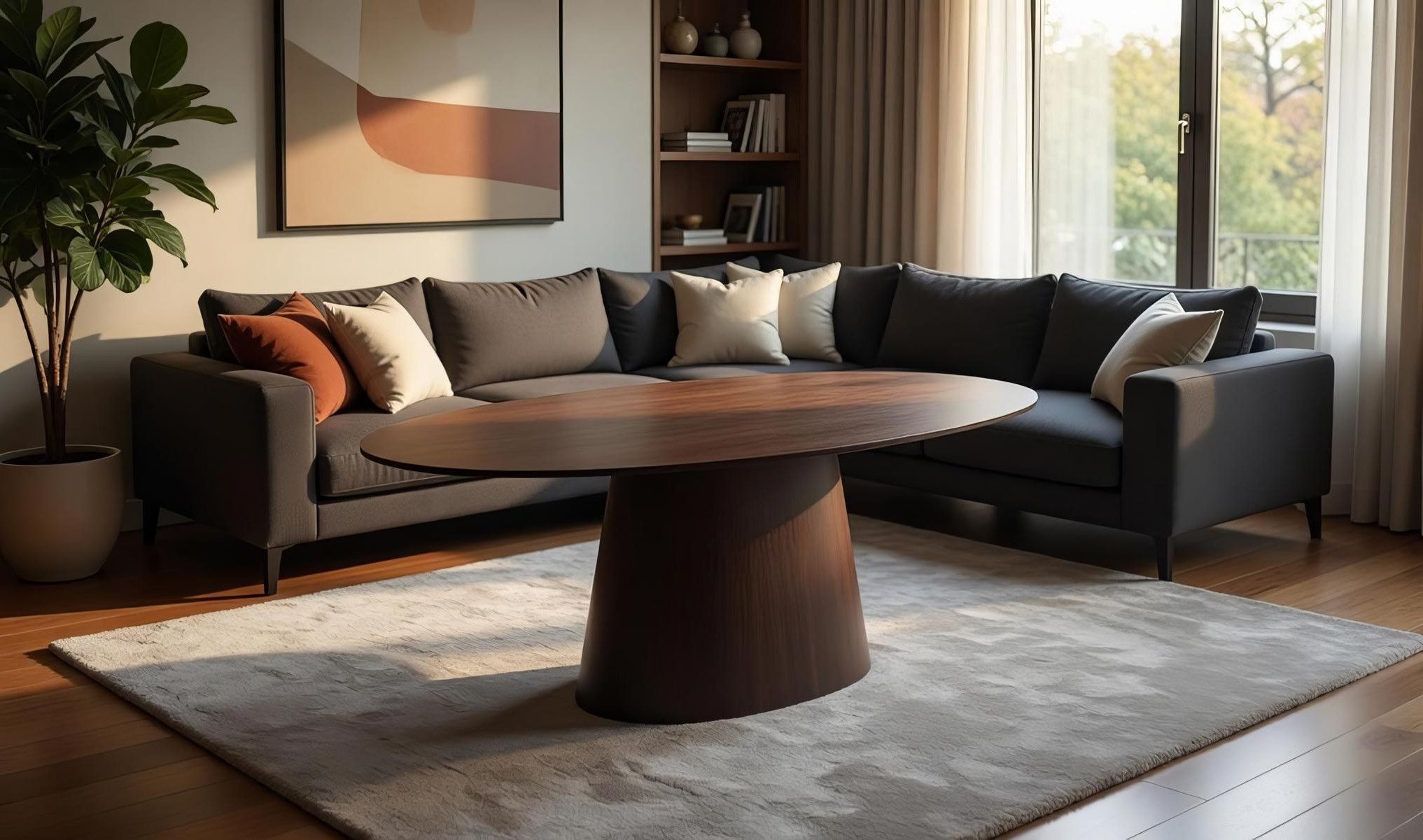 Xlmoebel Esstisch Ovaler Esstisch aus massivem Holz in modernem Braun für Esszimmer, Made in Europa