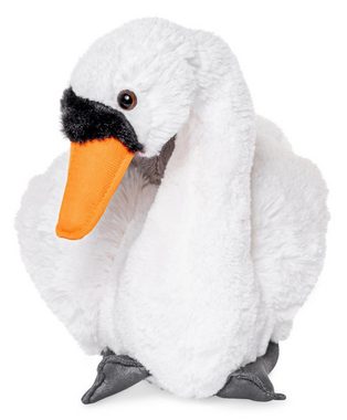 Uni-Toys Kuscheltier Schwan mit Babys - 24 cm (Höhe) - Plüsch-Vogel - Plüschtier, zu 100 % recyceltes Füllmaterial