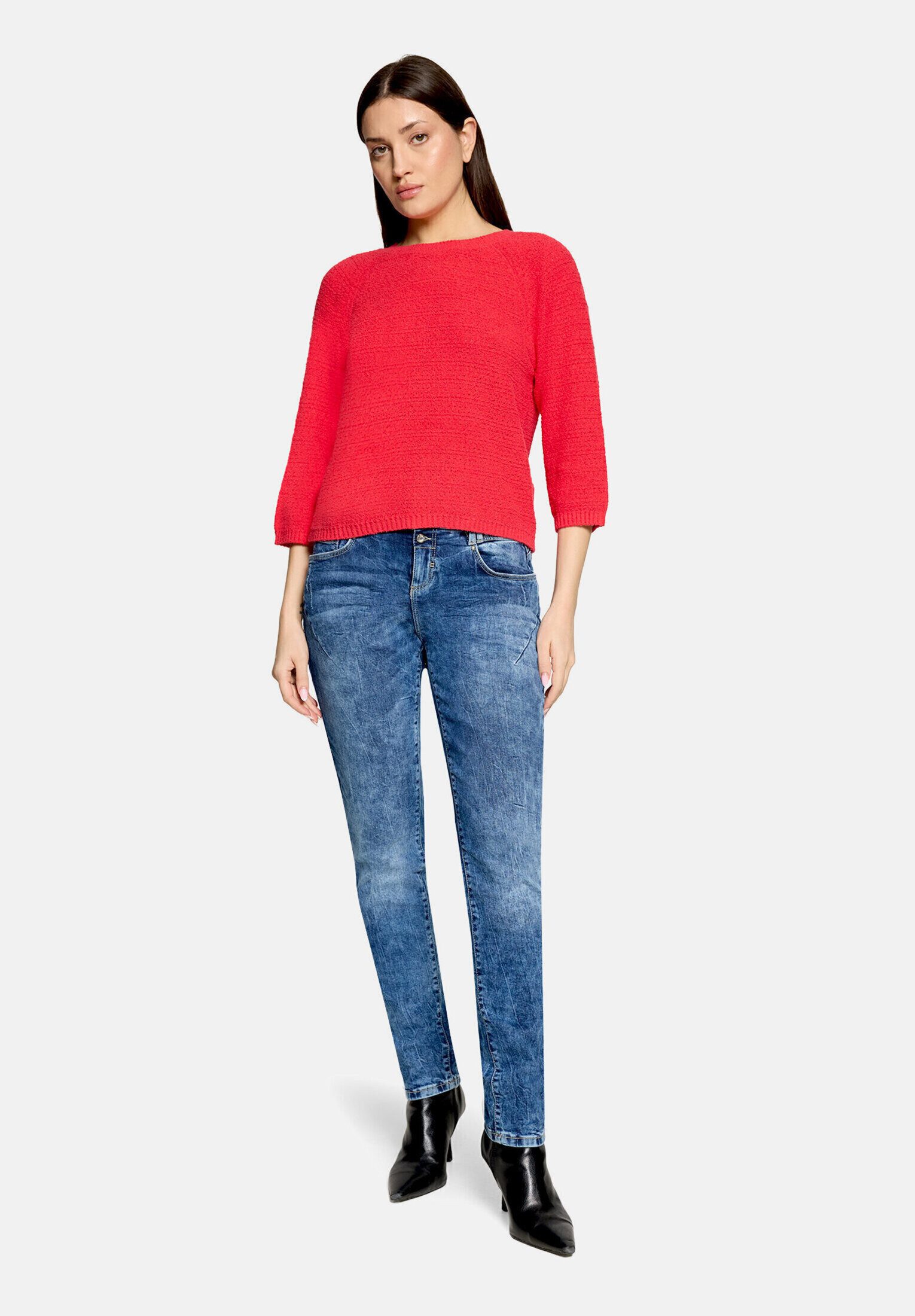 Cartoon Strickpullover Damen mit Rundhalsausschnitt (1-tlg)