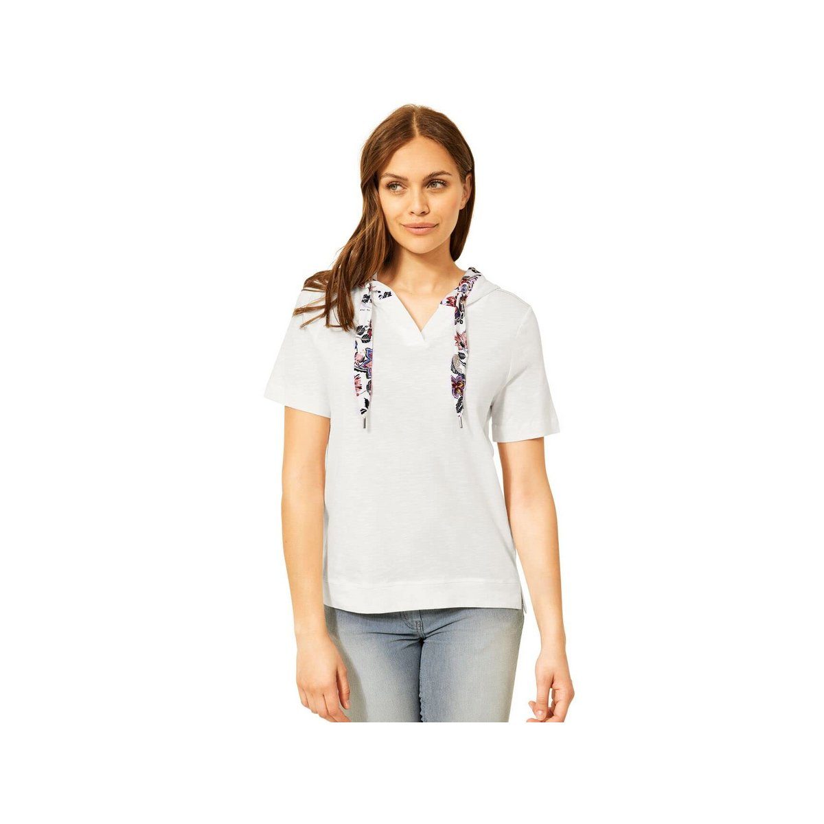 Cecil T-Shirt Cecil T-Shirt mit Kapuze in Vanilla White (1-tlg) Kapuze