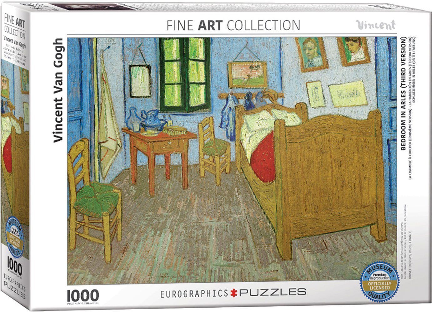 empireposter Puzzle Van Gogh - Vincents Schlafzimmer in Arles - 1000 Teile Puzzle im Format 68x48 cm, Puzzleteile