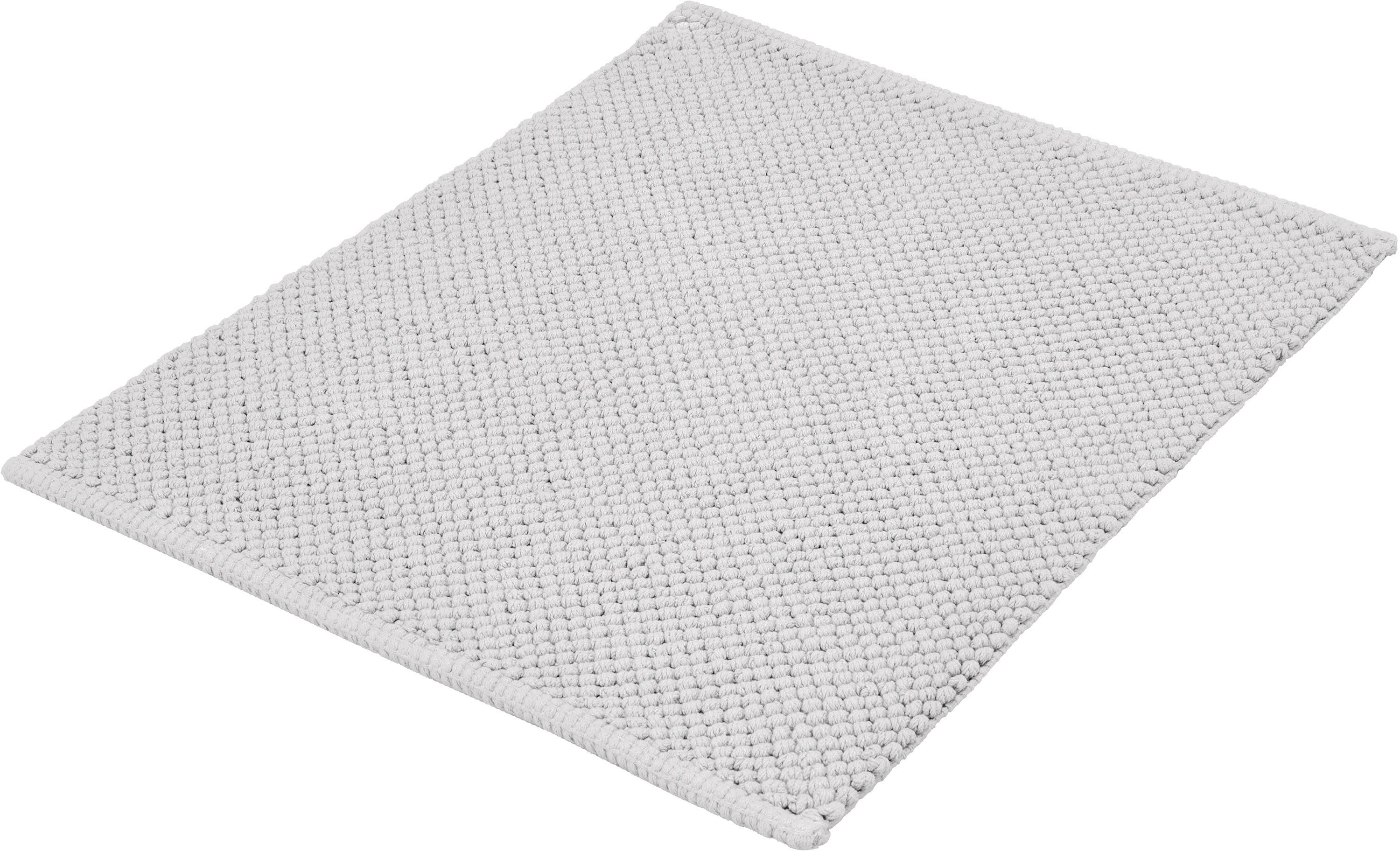 Kleine Wolke Badematte Punto, Badvorleger, Badezimmer Teppich, Höhe 5 mm, rutschhemmend beschichtet, fußbodenheizungsgeeignet, Baumwolle, rechteckig, Badteppich, Uni Farben, Oberfläche reine Baumwolle