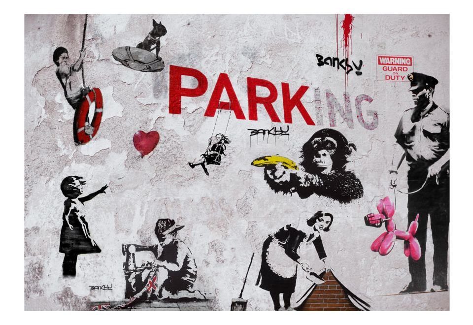 Tapete lichtbeständige Vliestapete [Banksy] Design Diversity m, Graffiti halb-matt, 1x0.7 KUNSTLOFT