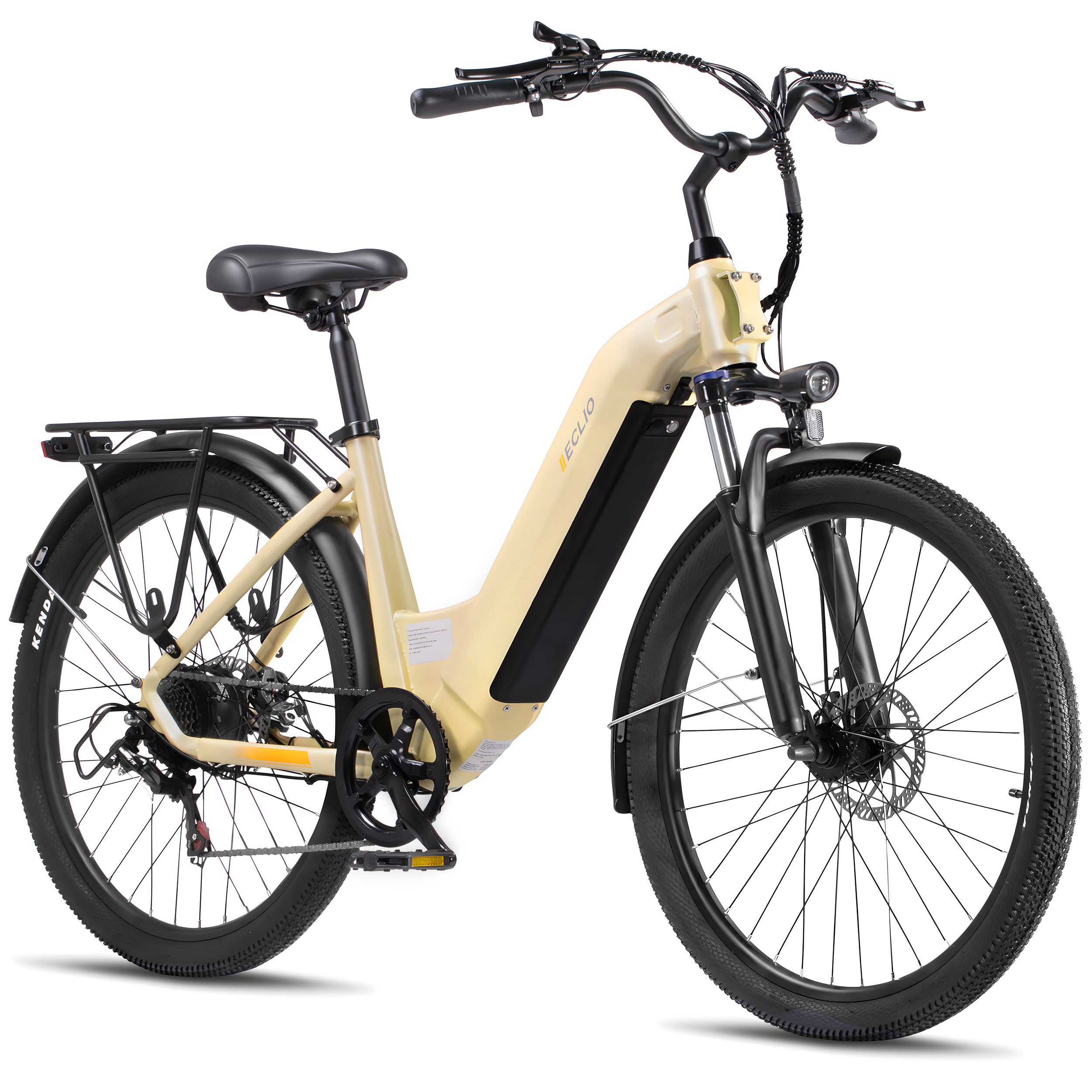 Vankel E-Bike Cityrad e bike für herren 26 zoll 18.2AH 36V 655WH damen 120km Elektrofahrrad, Kettenschaltung, Heckmotor, 655 Wh, (Beleuchtungsset mit Batterieladegerät, Batterieschlüssel, Werkzeug), Komfortables Stadtrad mit Scheibenbremsen & 26" Bereifung für Pendler