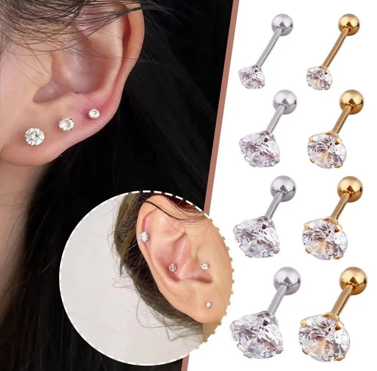 Karisma Schmuck Nasenpiercing Edelstahl Labret Stud Helix Ohrring Tragus Oh günstig online kaufen
