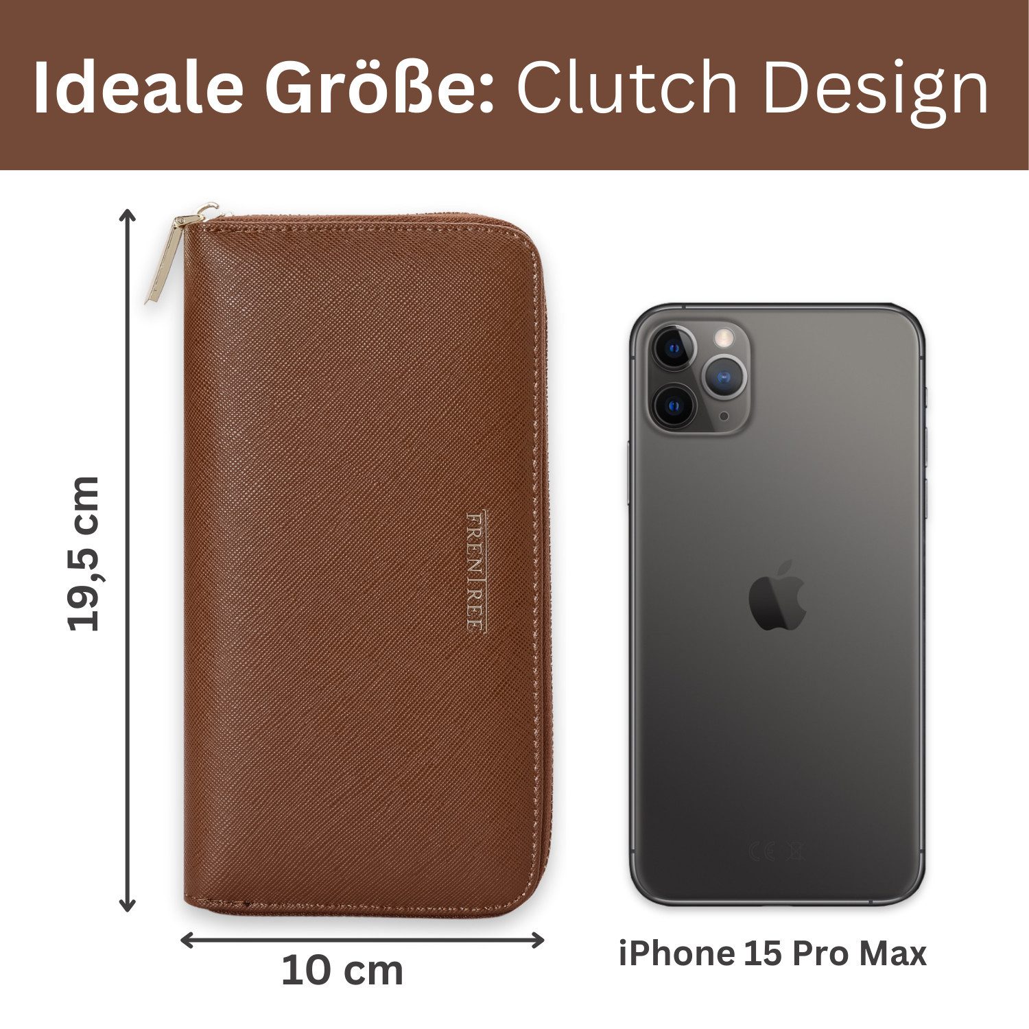 Frentree Geldbörse Damen Portemonnaie mit praktischem Rundum-Reißverschluss günstig online kaufen