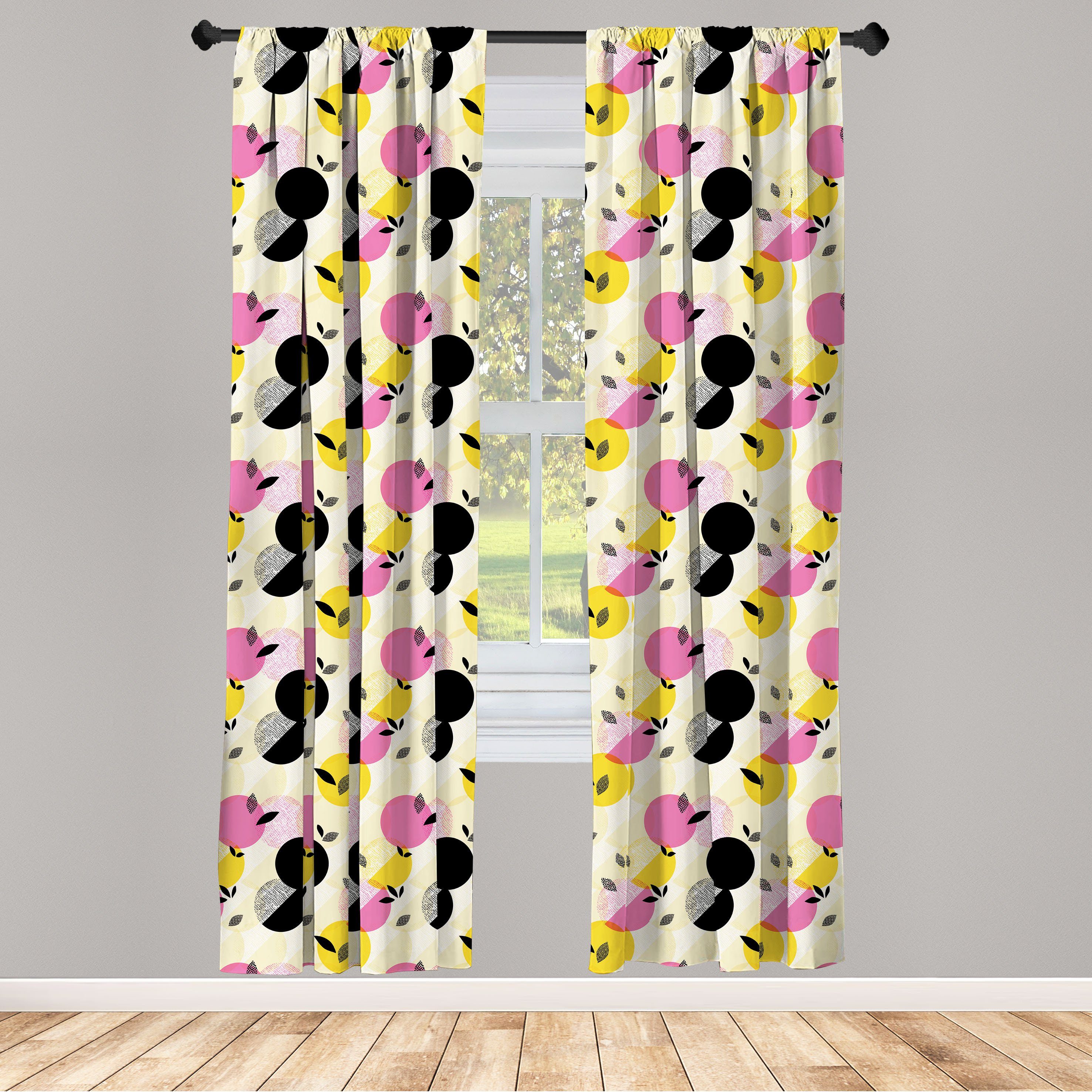Gardine Vorhang für Beige Wohnzimmer Fruit Abakuhaus, Schlafzimmer Diagonal Microfaser, Dekor, Wie