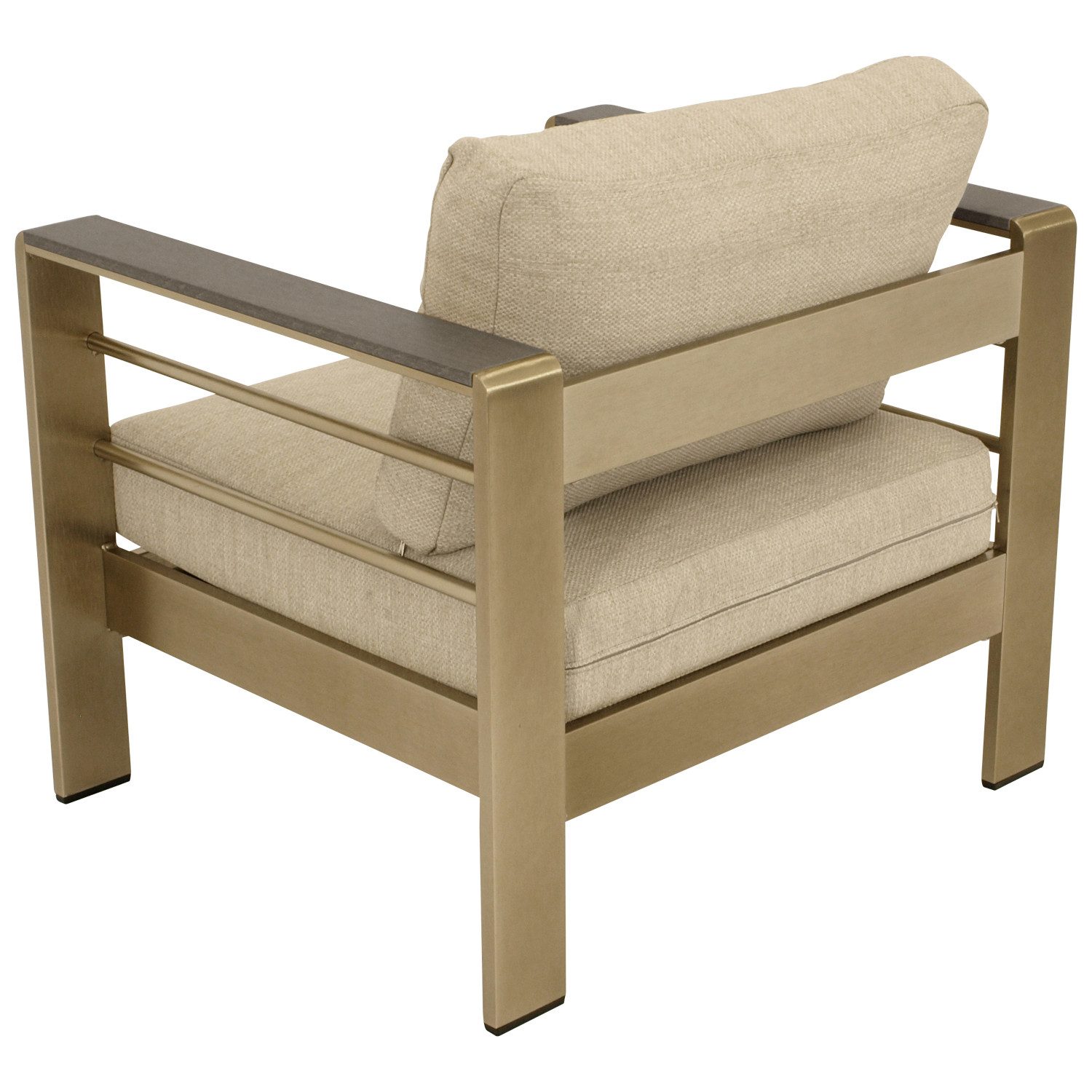 DEGAMO Loungeset CANNES, Armlehnen grau, (2x Sessel, 1x Sofa 207cm, 1x Tisch 106x60cm), Aluminium gebürstet, Kunstholz grau, wetterfest