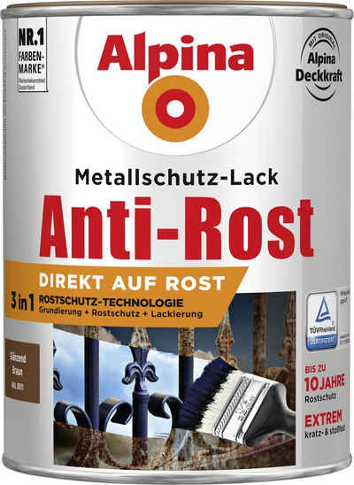 Alpina Metallschutzlack Alpina Metallschutz-Lack Anti-Rost 2,5 L braun