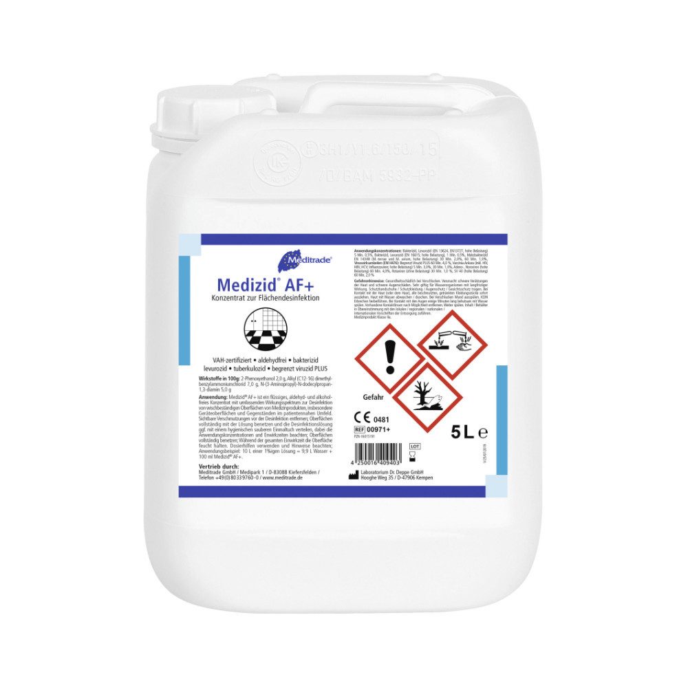 Desinfektionsmittelspender Meditrade Medizid® AF+ Flächendesinfektion 5 Liter, Kanister