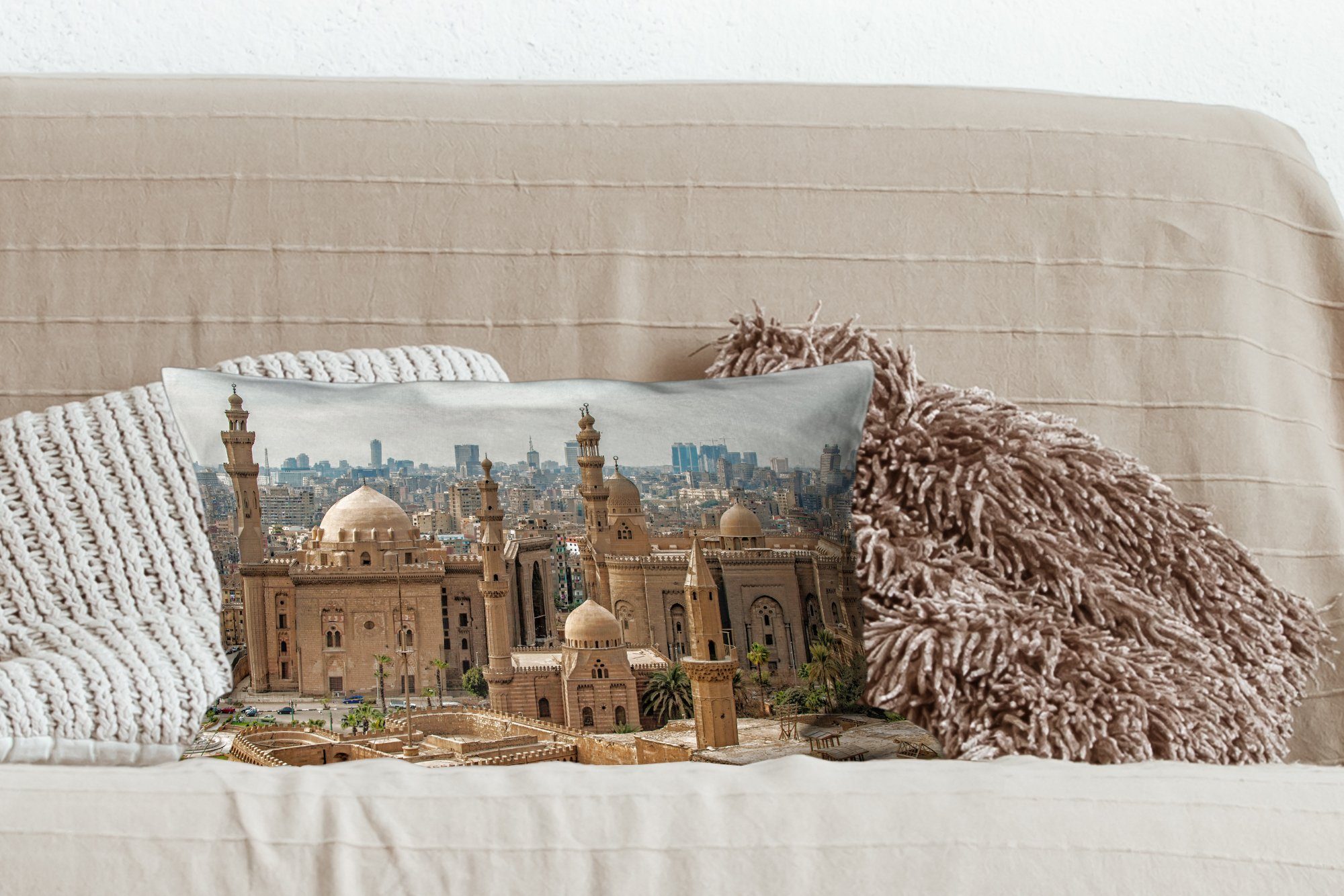 MuchoWow Dekokissen Orientalische Atmosphäre in Schlafzimmer Ägypten, Dekokissen mit Wohzimmer Dekoration, Zierkissen, Füllung
