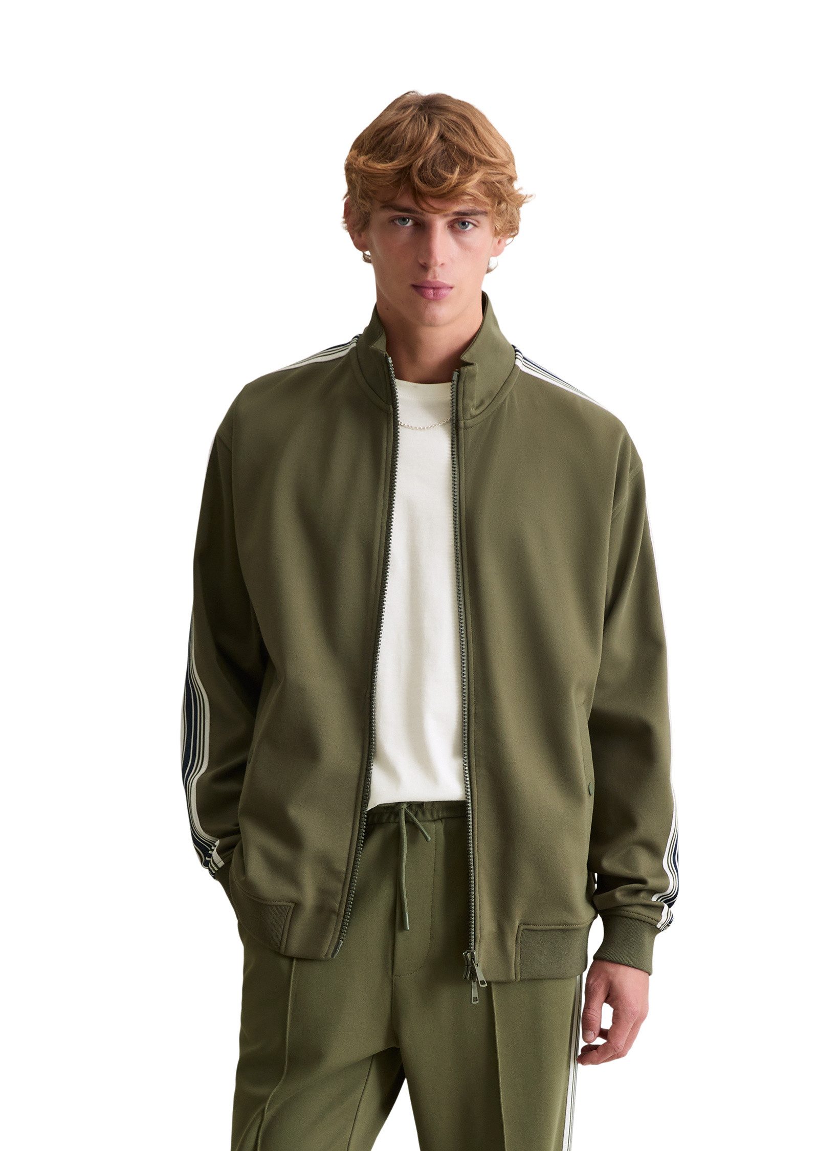 Marc O'Polo DENIM Sweatjacke mit Kontraststreifen günstig online kaufen