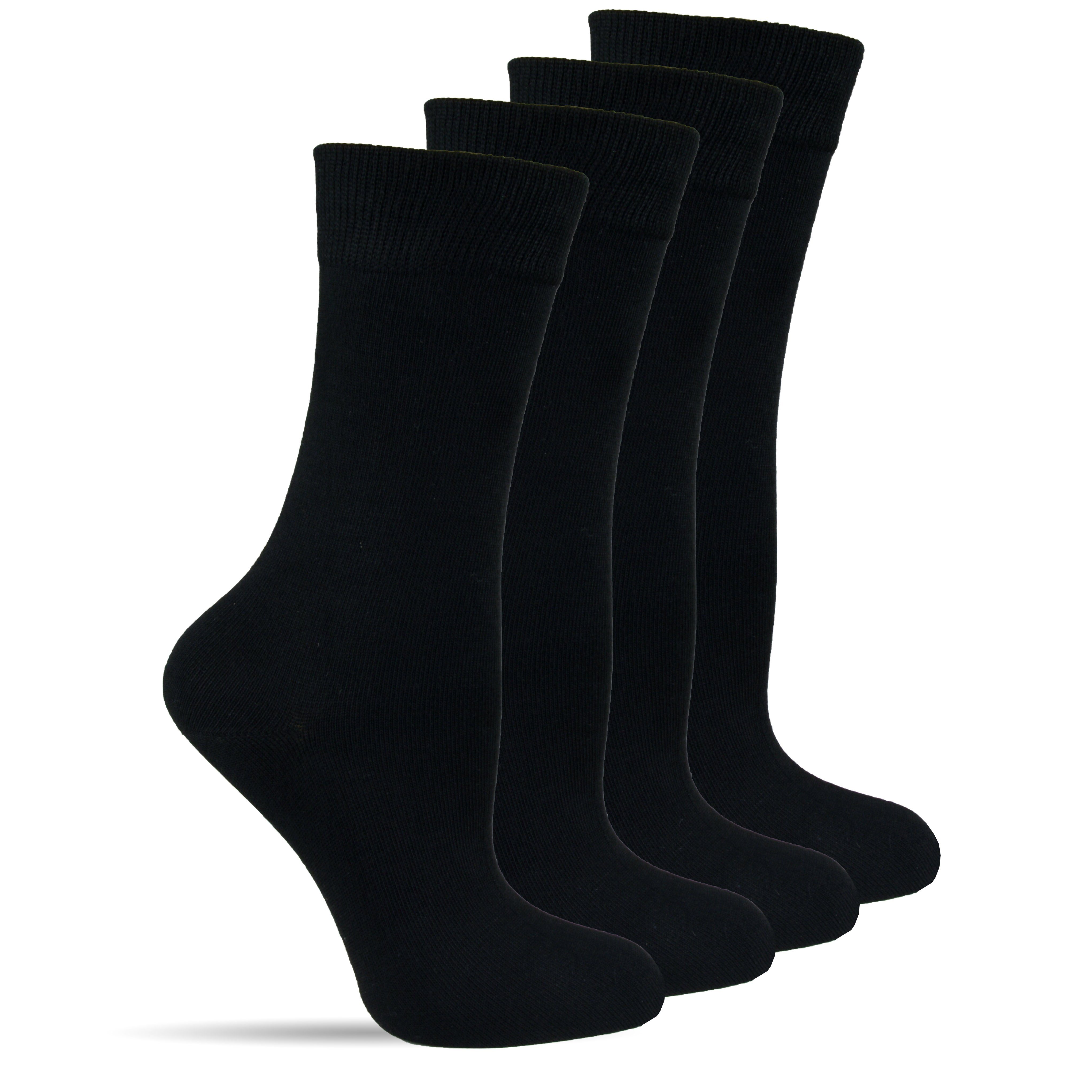 Socked Gesundheitssocken für Damen ohne Gummi (Beutel, 12 Paar) Komfortbund, kein Einschneiden Schwarz